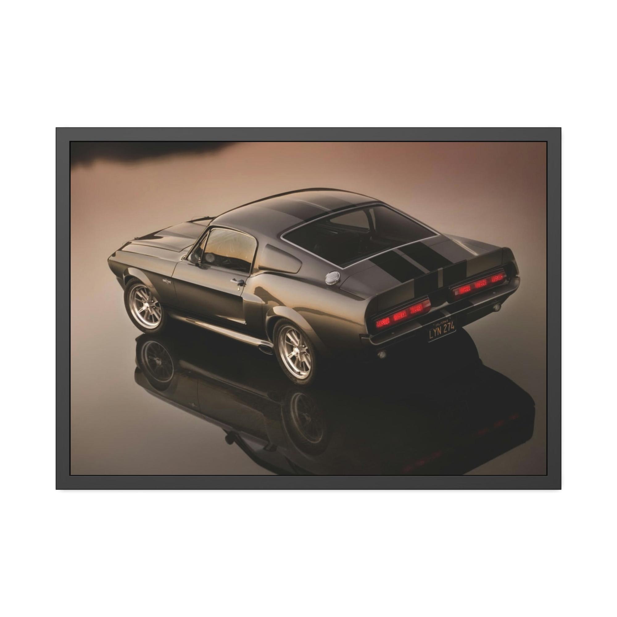 undefined Masterpiece on Wheels: Framed Canvas Poster of a Mustang Sports Car for Automotive Art Collectors