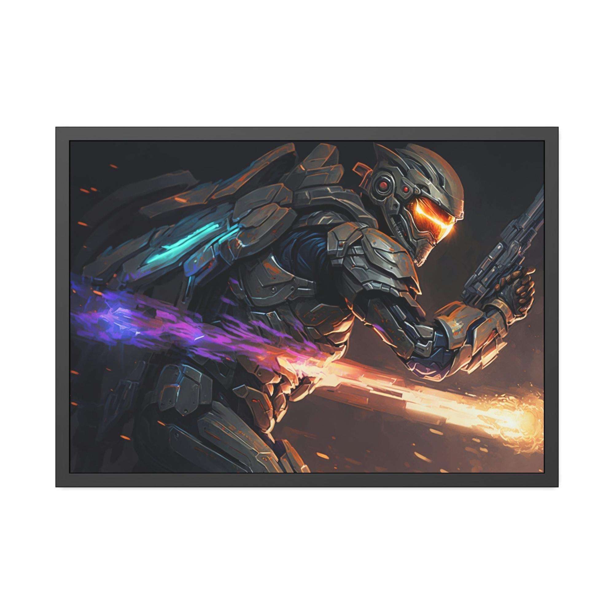 Halo Haloed in Light: A Heavenly Portrait on Canvas