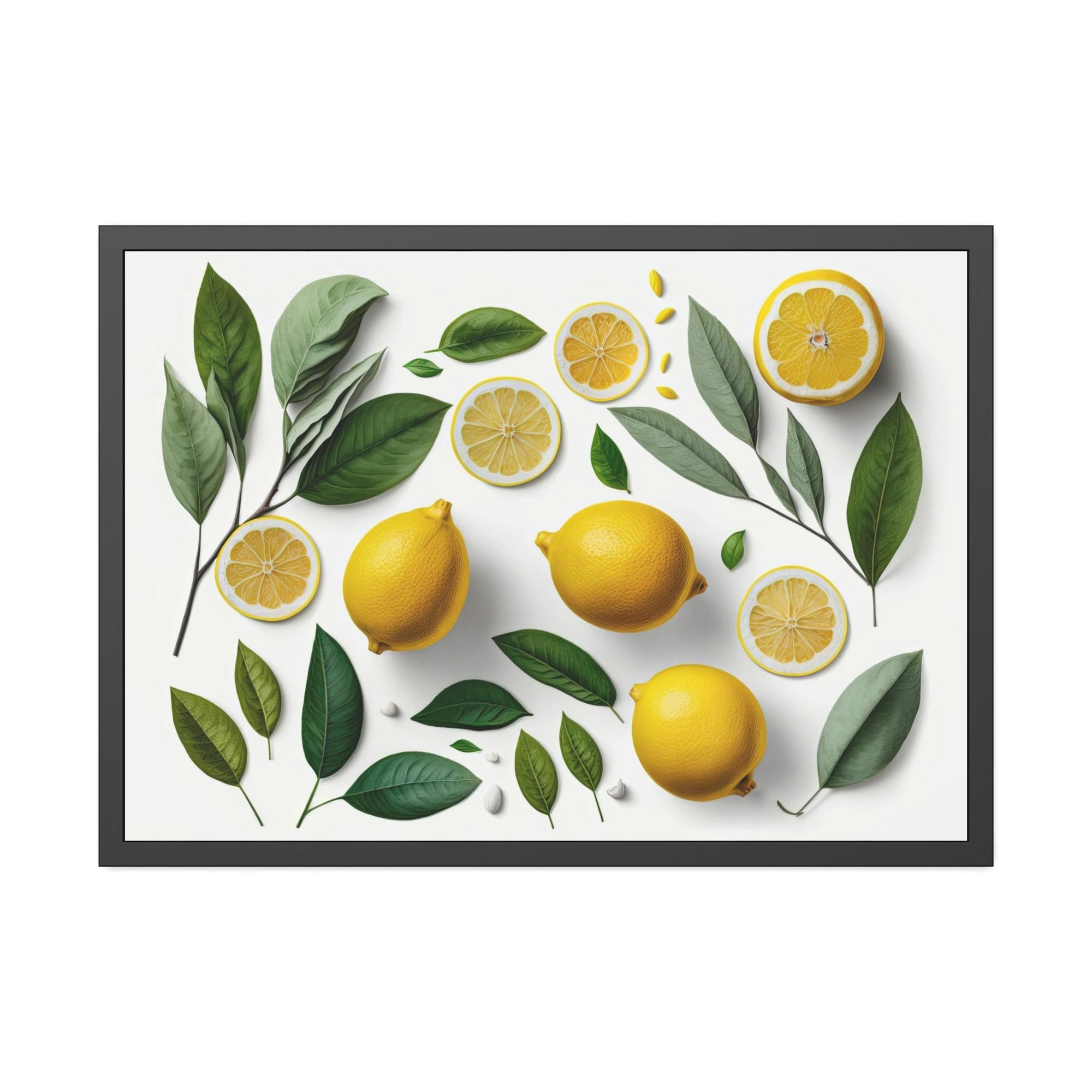 Yellow Refreshing and Invigorating Canvas Art Prints and Framed Posters Featuring Yellow Lemons
