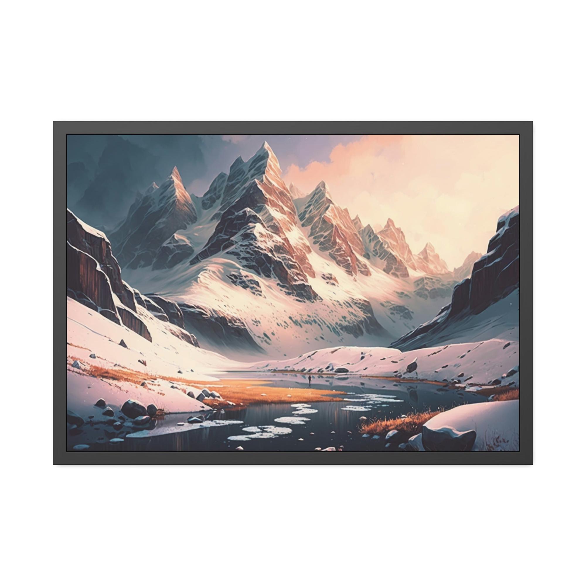 Mountains A Breathtaking View: An Artistic Expression of Mountain Landscapes on Canvas