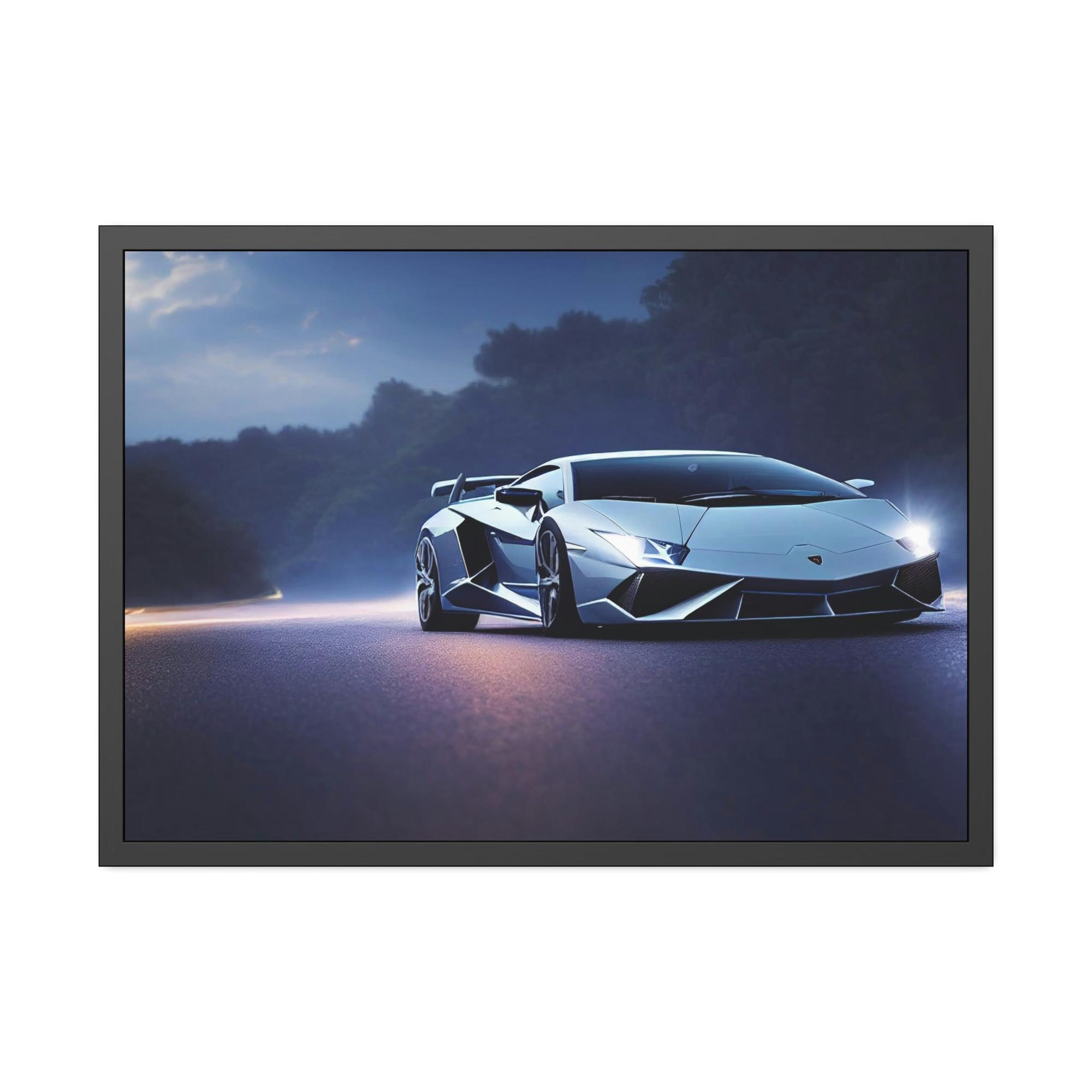 Lamborghini Power and Style: Lamborghini Print on Framed Canvas & Poster for Automotive Art Fans