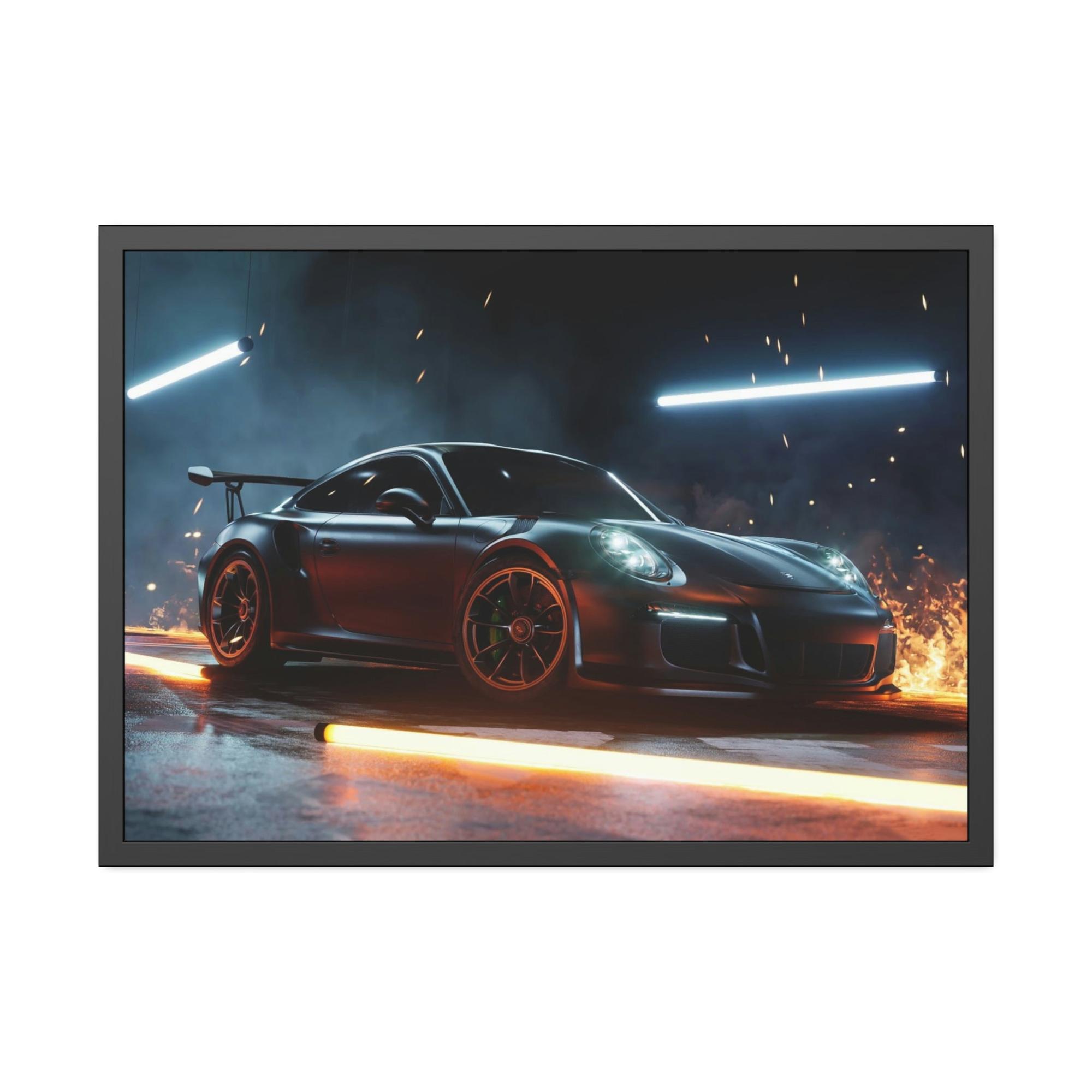Porsche Beauty in Motion: Natural Canvas & Poster Print of a Porsche in Action