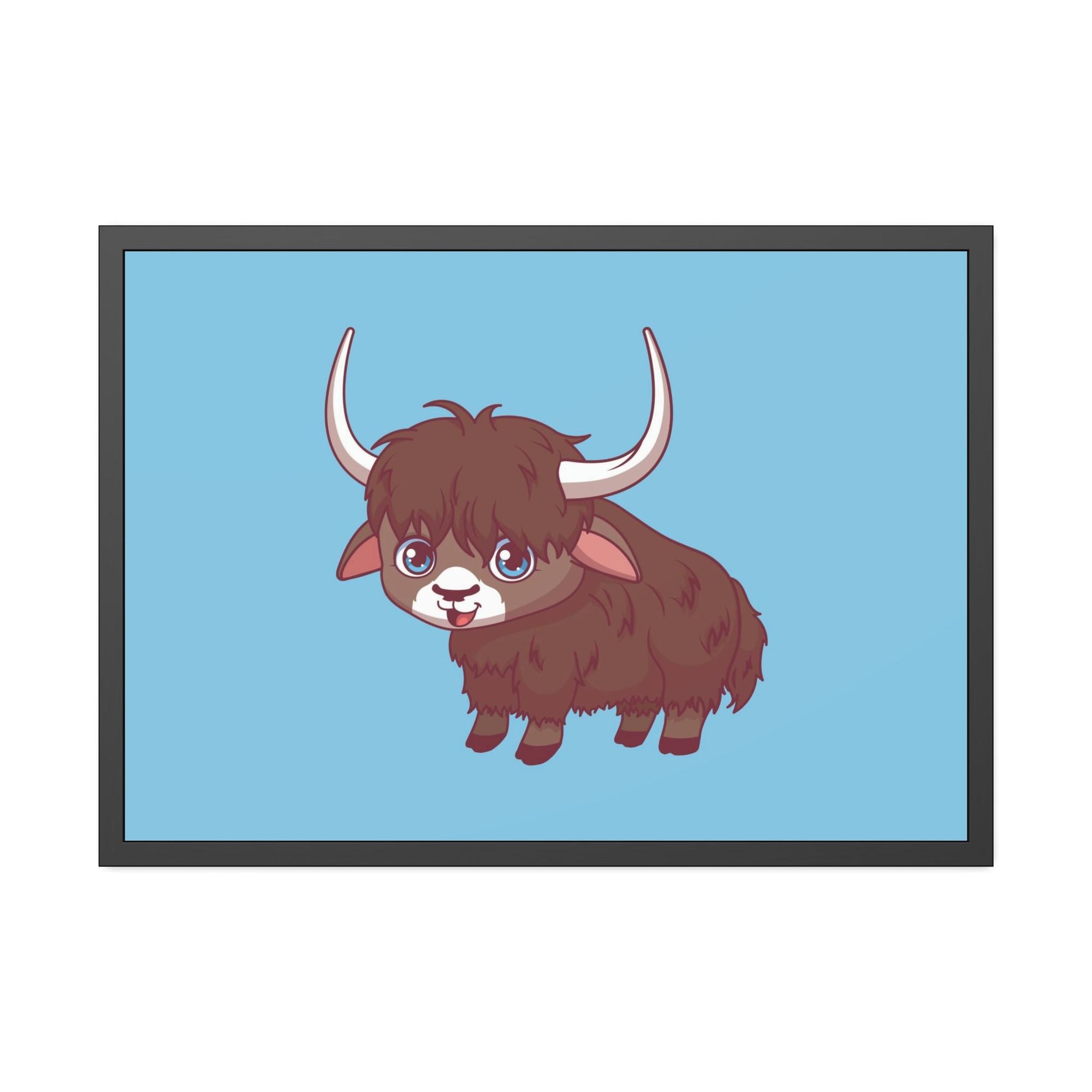 Cows Adorable Bovine: Framed Poster Wall Art Featuring a Sweet Cow Portrait for Kids' Room Decor