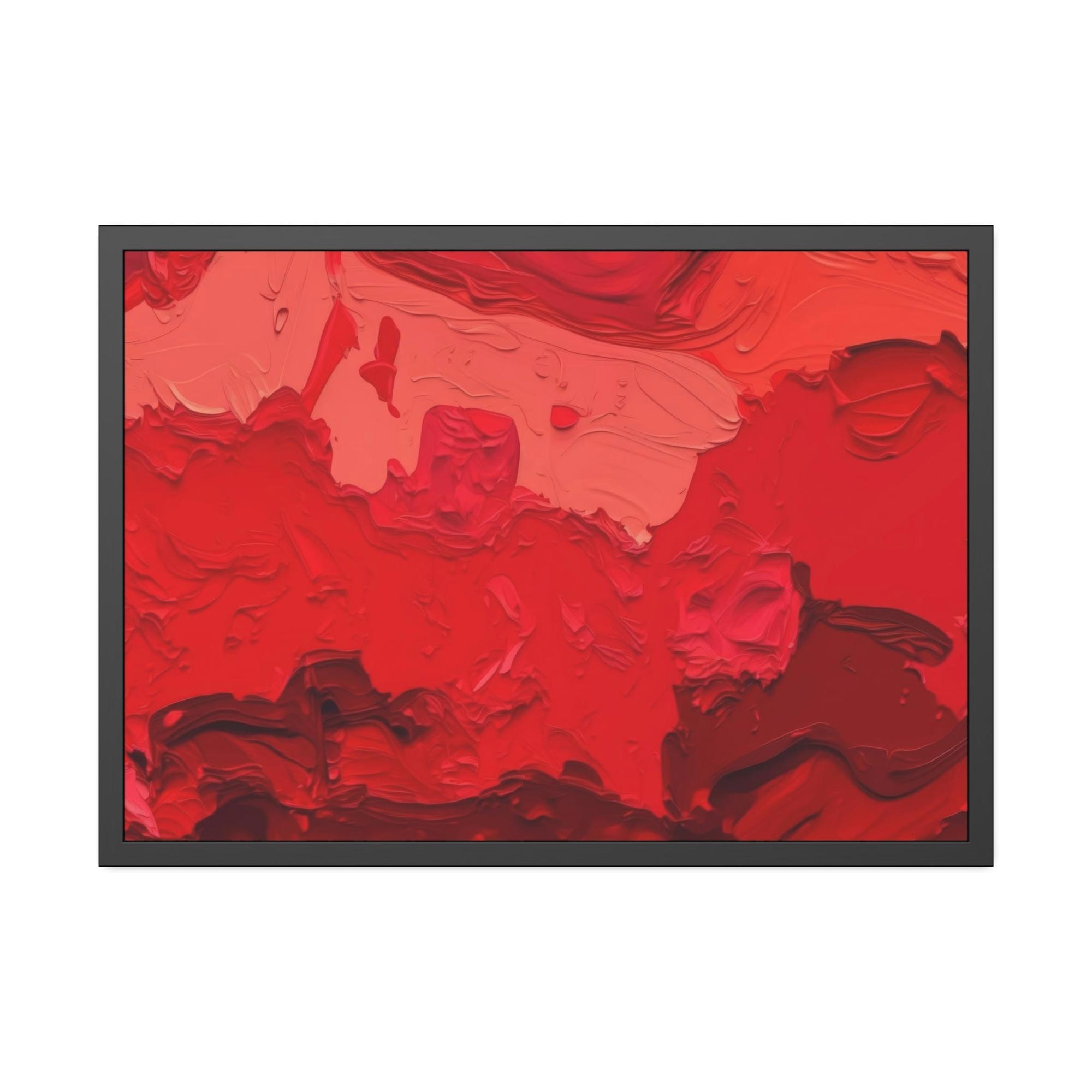 Red Abstract Art Abstract Fire: A Red Art Print on Framed Poster to Ignite Your Walls
