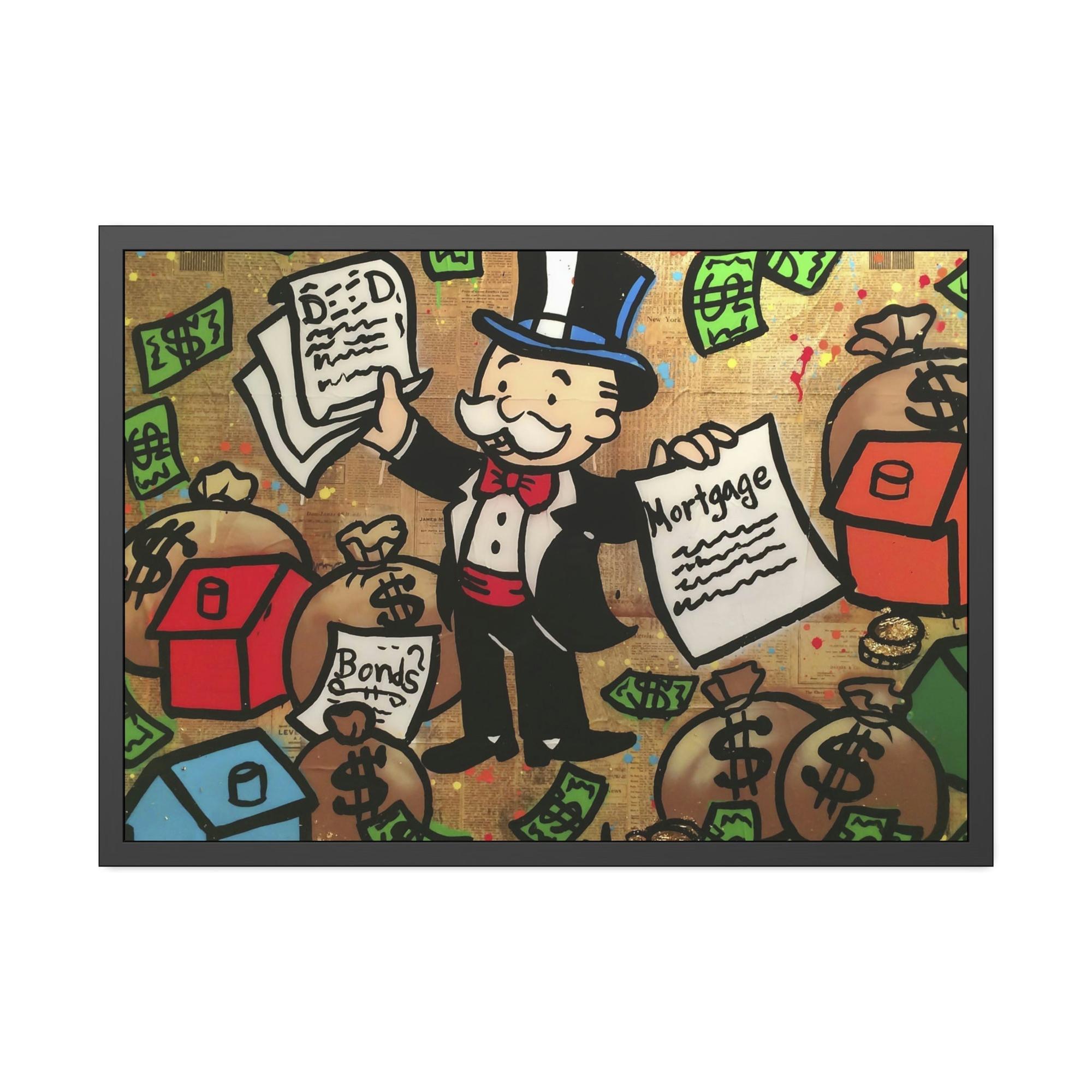 Monopoly & Motivation Pop Culture Maestro: Alec Monopoly on Natural Canvas and Framed Poster