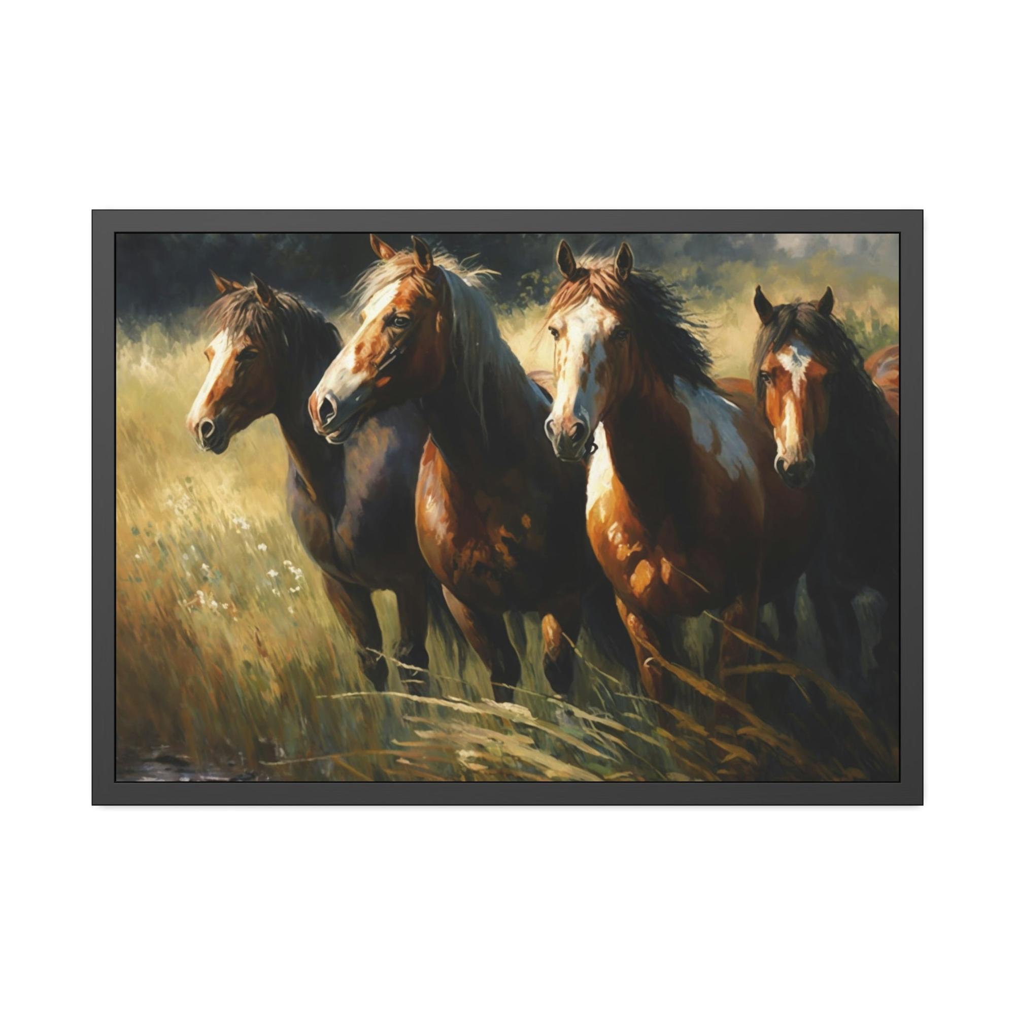 Horses Horses at Dawn: A Canvas Landscape