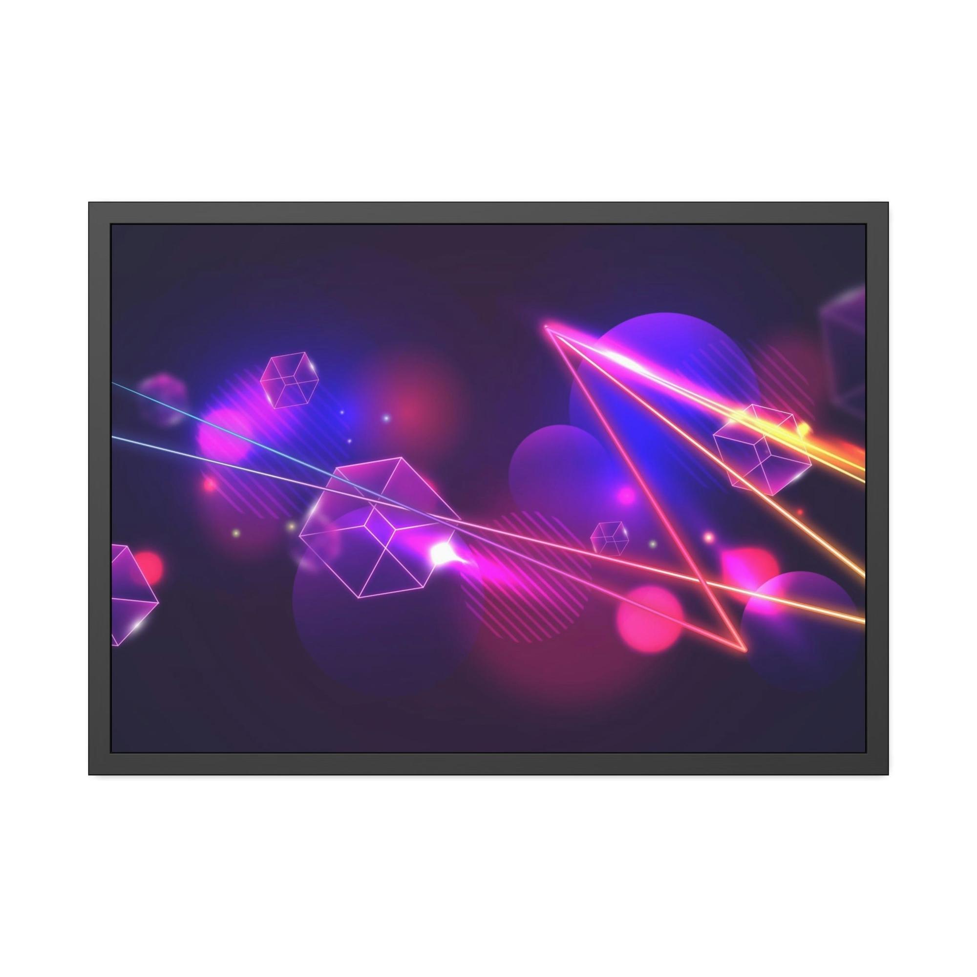 Neon Radiant Abstraction: Vibrant Canvas Prints for Mesmerizing Wall Art Decor