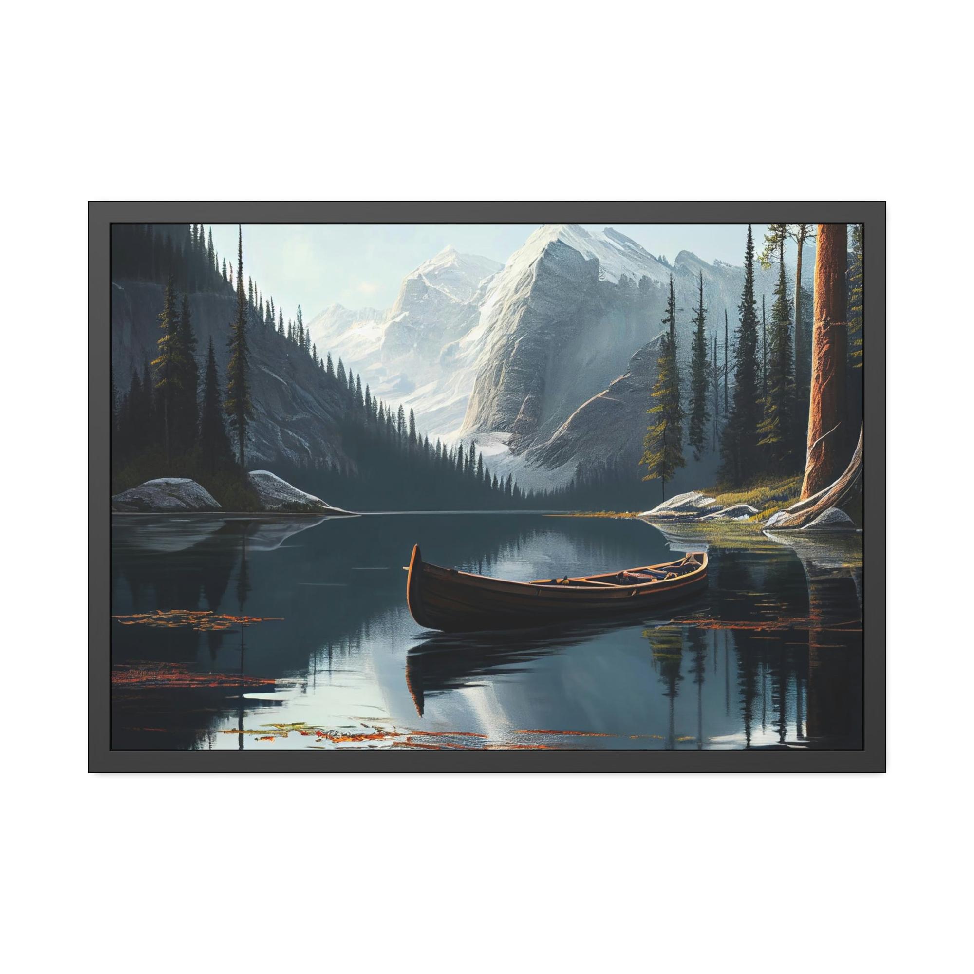 Lakes And Rivers The Beauty of Nature: Wall Art of a Serene Lakeside on Natural Canvas
