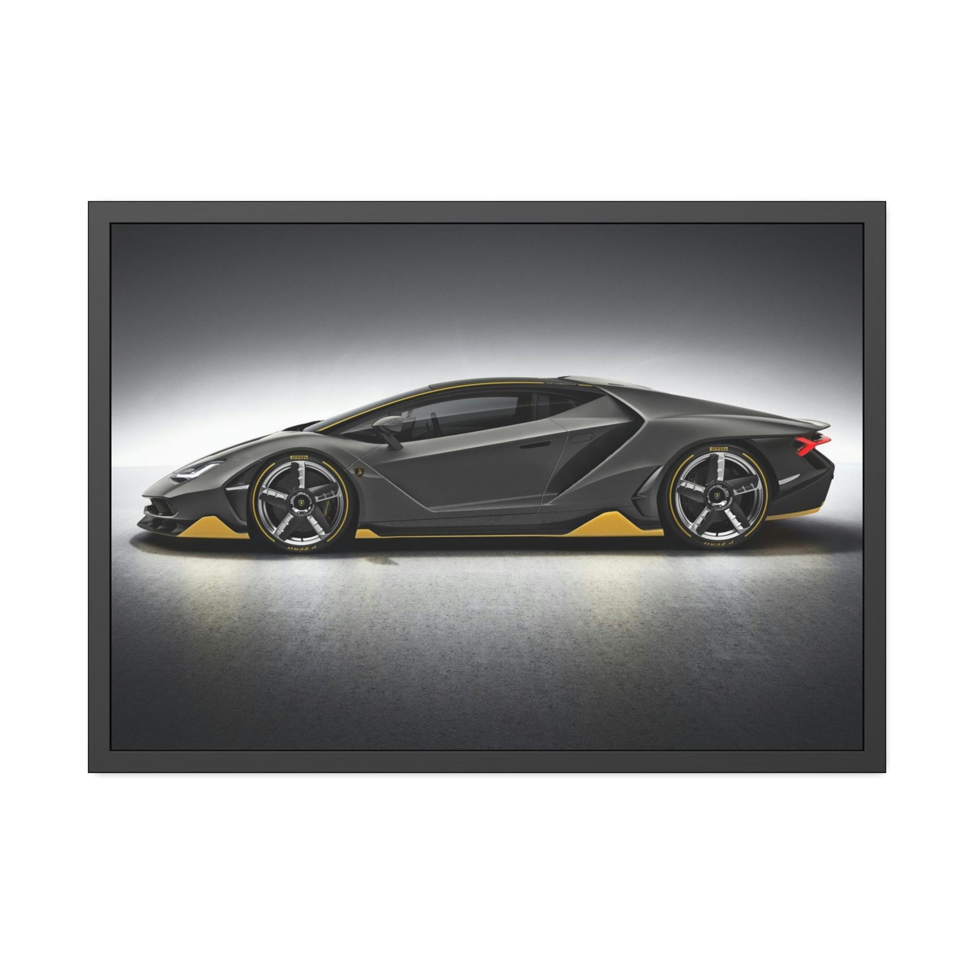 Lamborghini Bold and Beautiful: Wall Art of a Lamborghini on a Natural Canvas & Posters