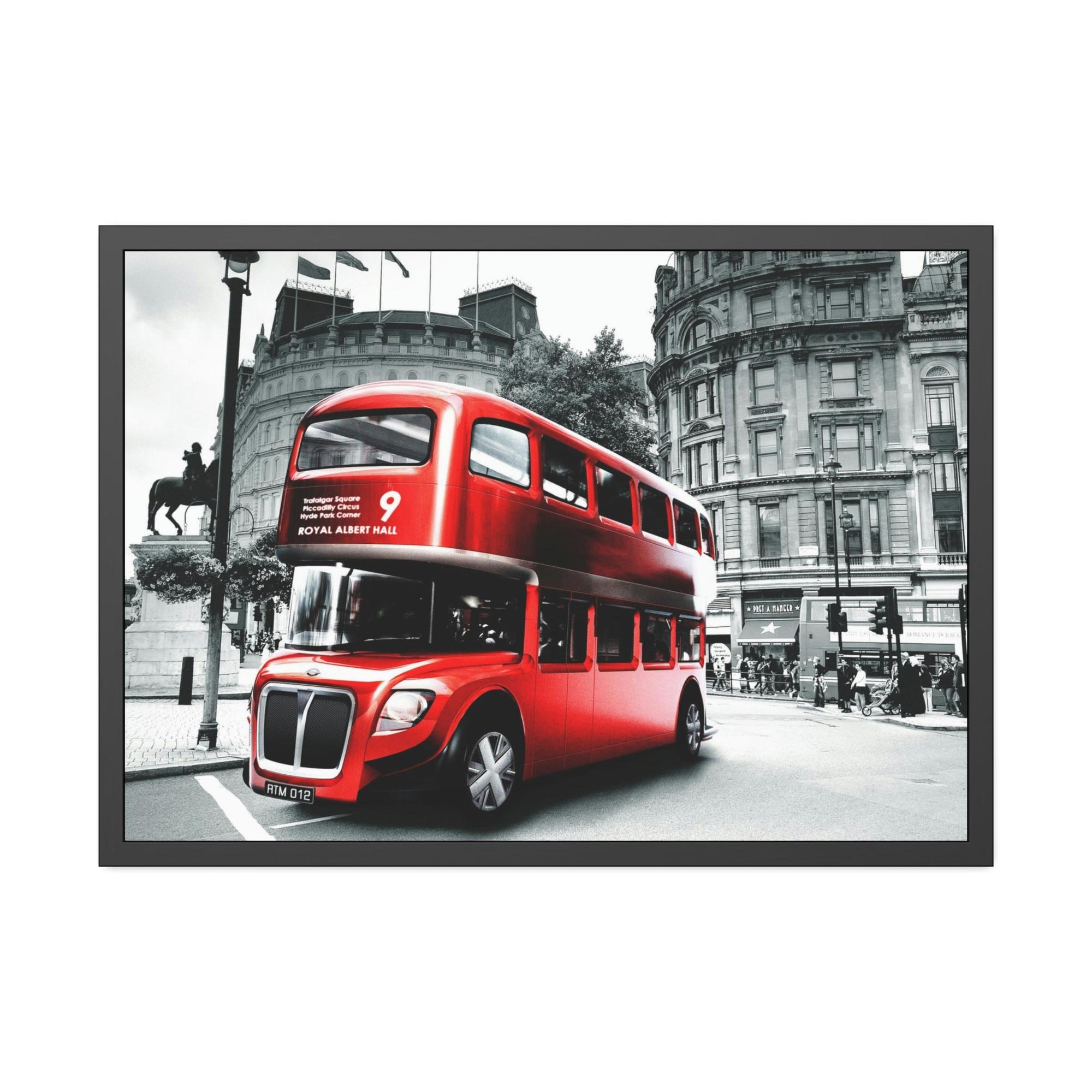 Bus Colorful Routes: Framed Poster showcasing a Vibrant Bus