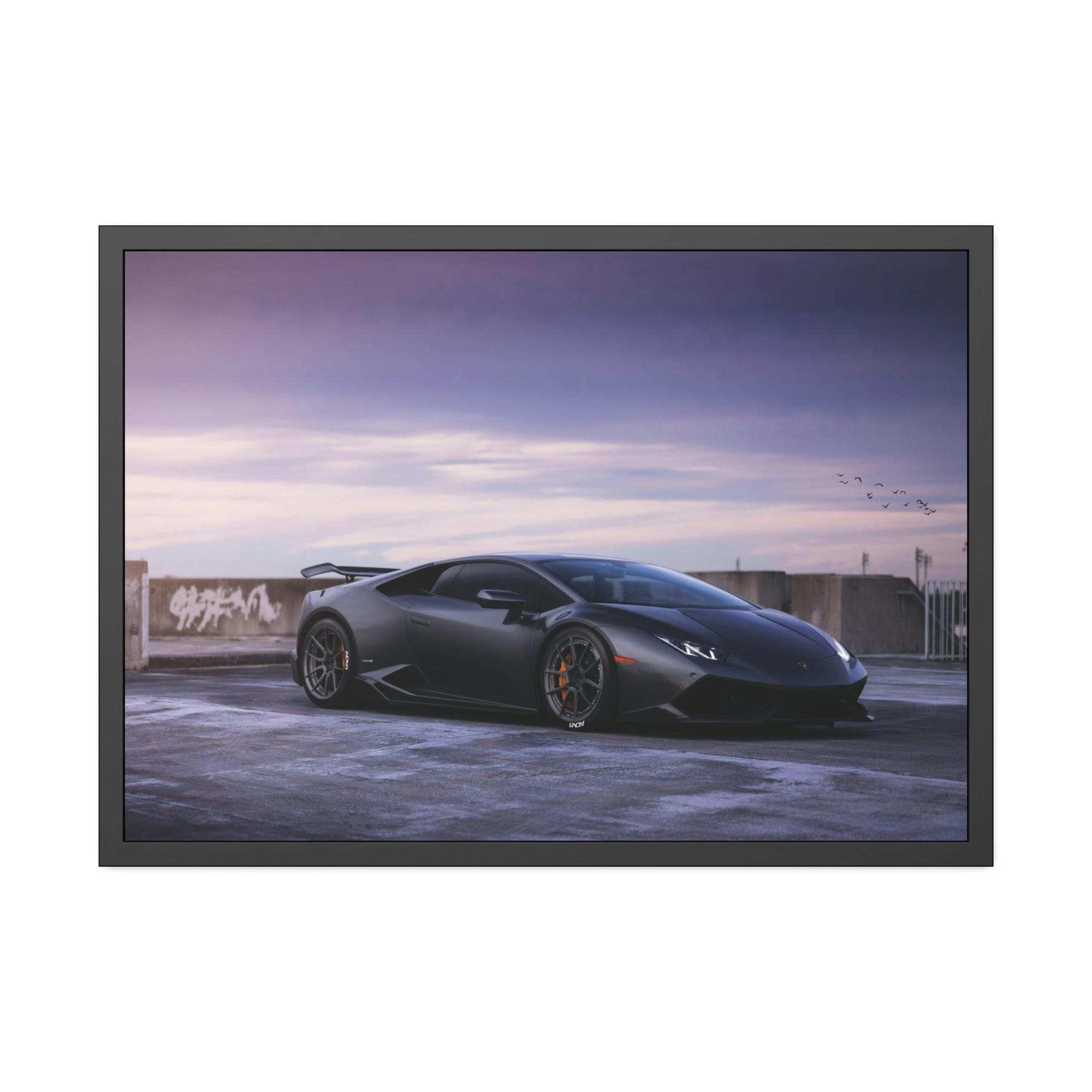 Lamborghini Racing into Luxury: Framed Lamborghini Canvas Print for Your Wall