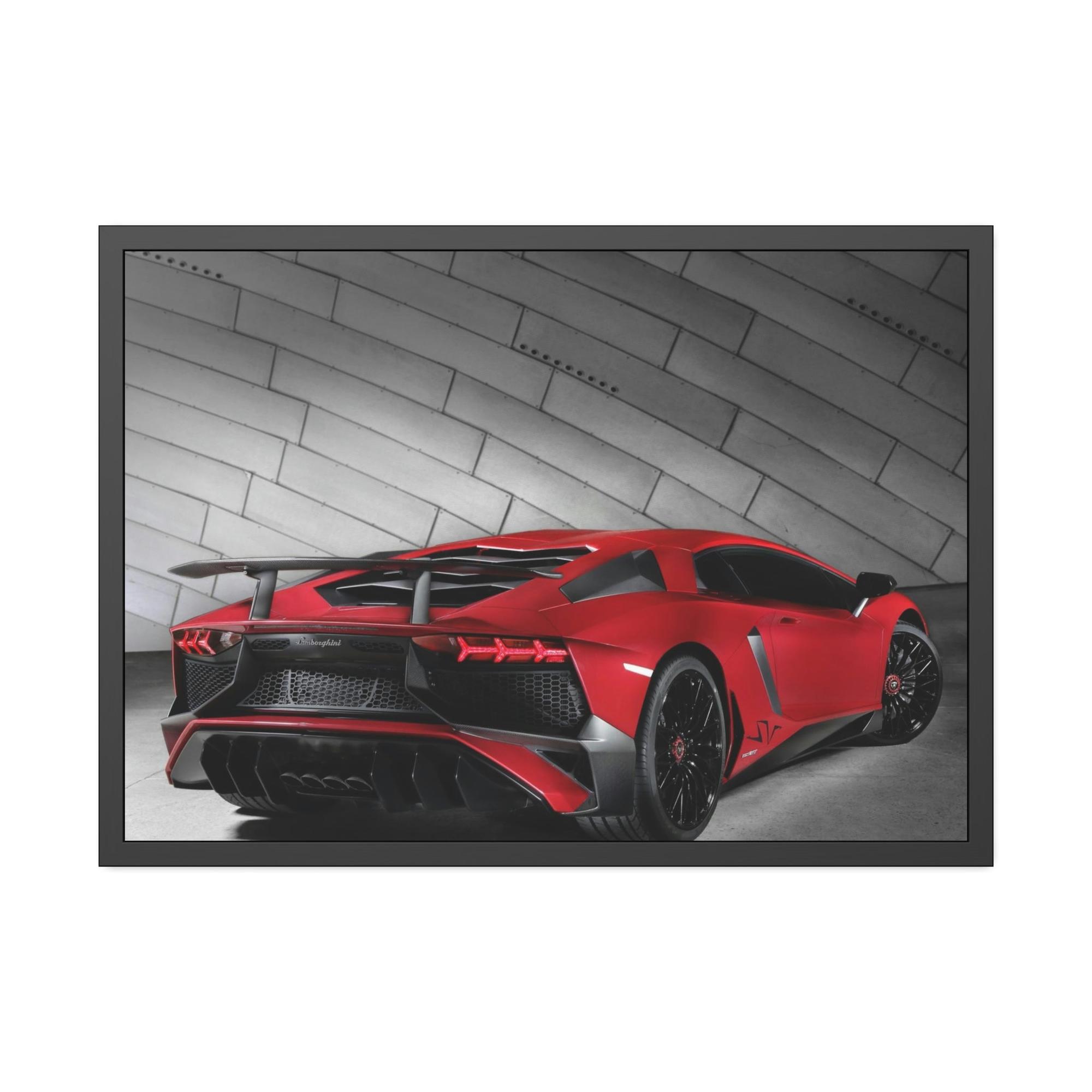 Lamborghini Luxury on Wheels: Framed Canvas of Lamborghini for Art Lovers
