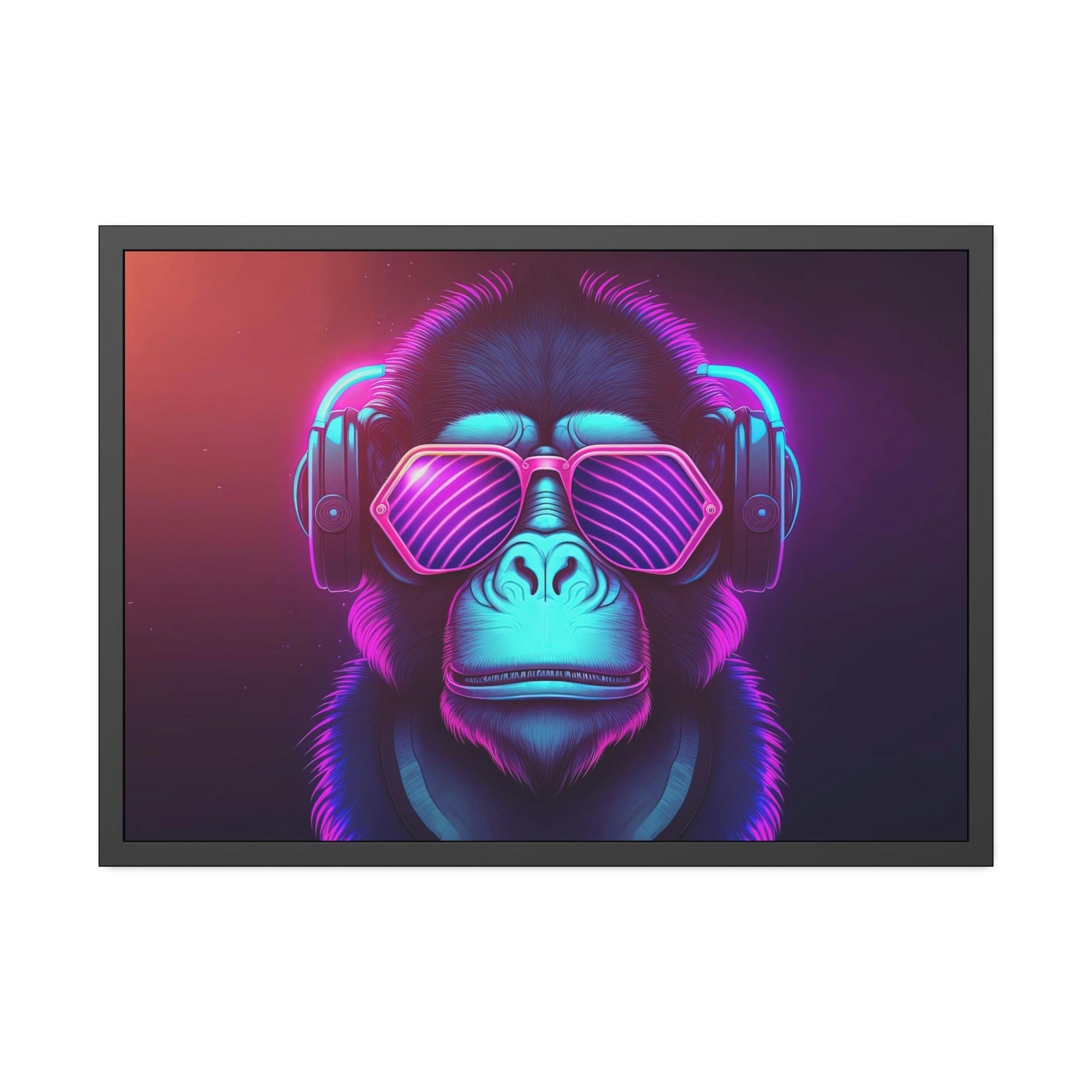 Neon Neon Symphony: Radiant Wall Art on Natural Canvas and Framed Prints