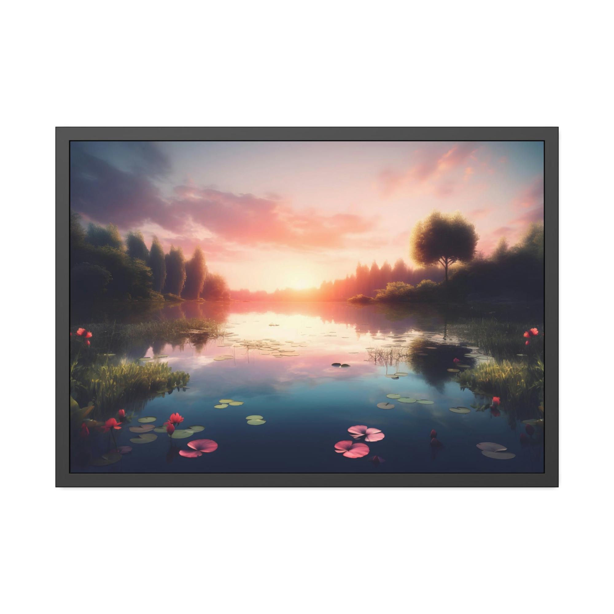 Lakes And Rivers The Charm of Lakes: Wall Art of a Charming Lake View on Natural Canvas & Poster