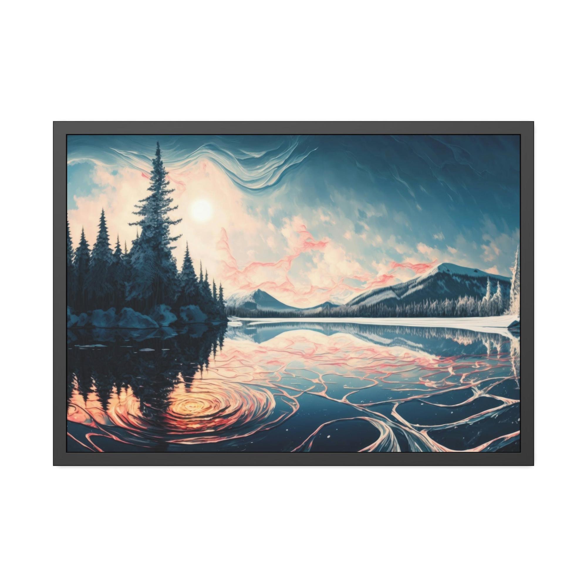Lakes And Rivers Lakeside Memories: Print on Canvas & Poster of a Stunning Lake View