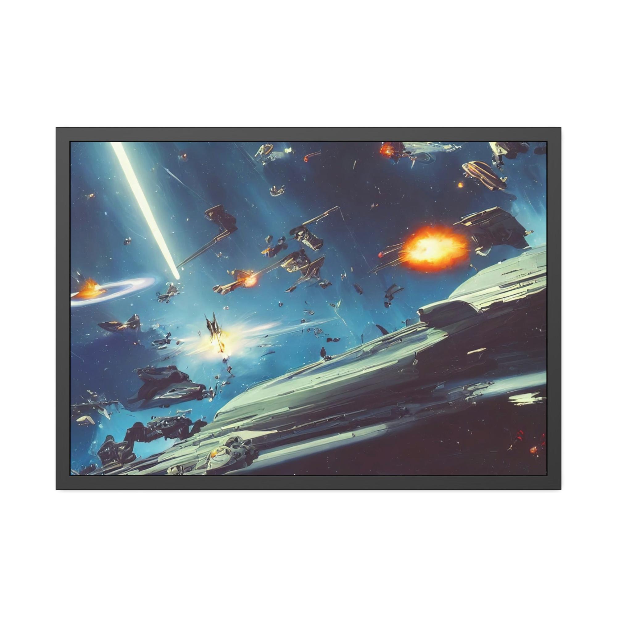 Star Wars Dark vs. Light: Framed Canvas & Poster Print of Epic Star Wars Duel
