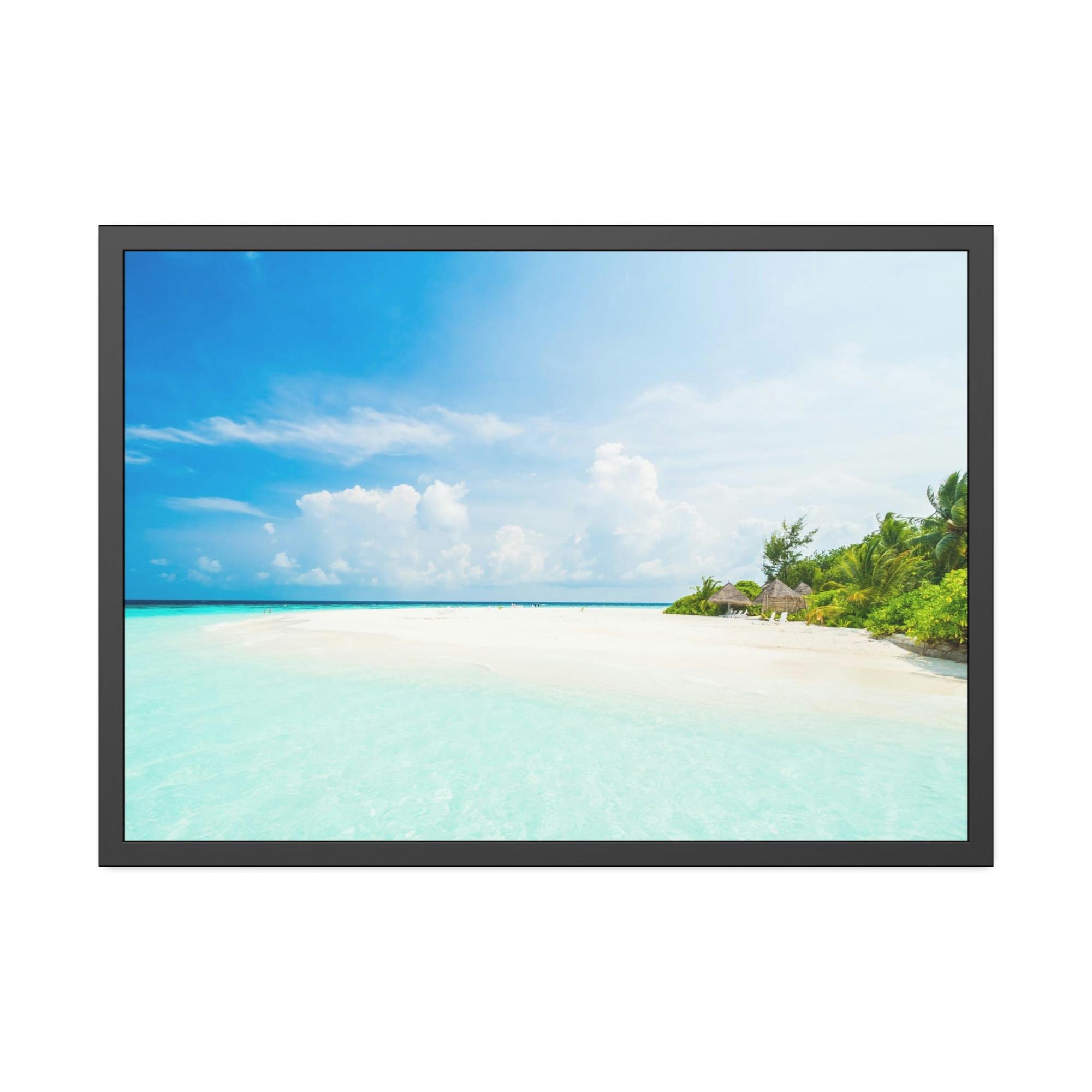 Island Beach Sun-Kissed Shores: Wall Art of a Vibrant Island Beach on Canvas & Poster