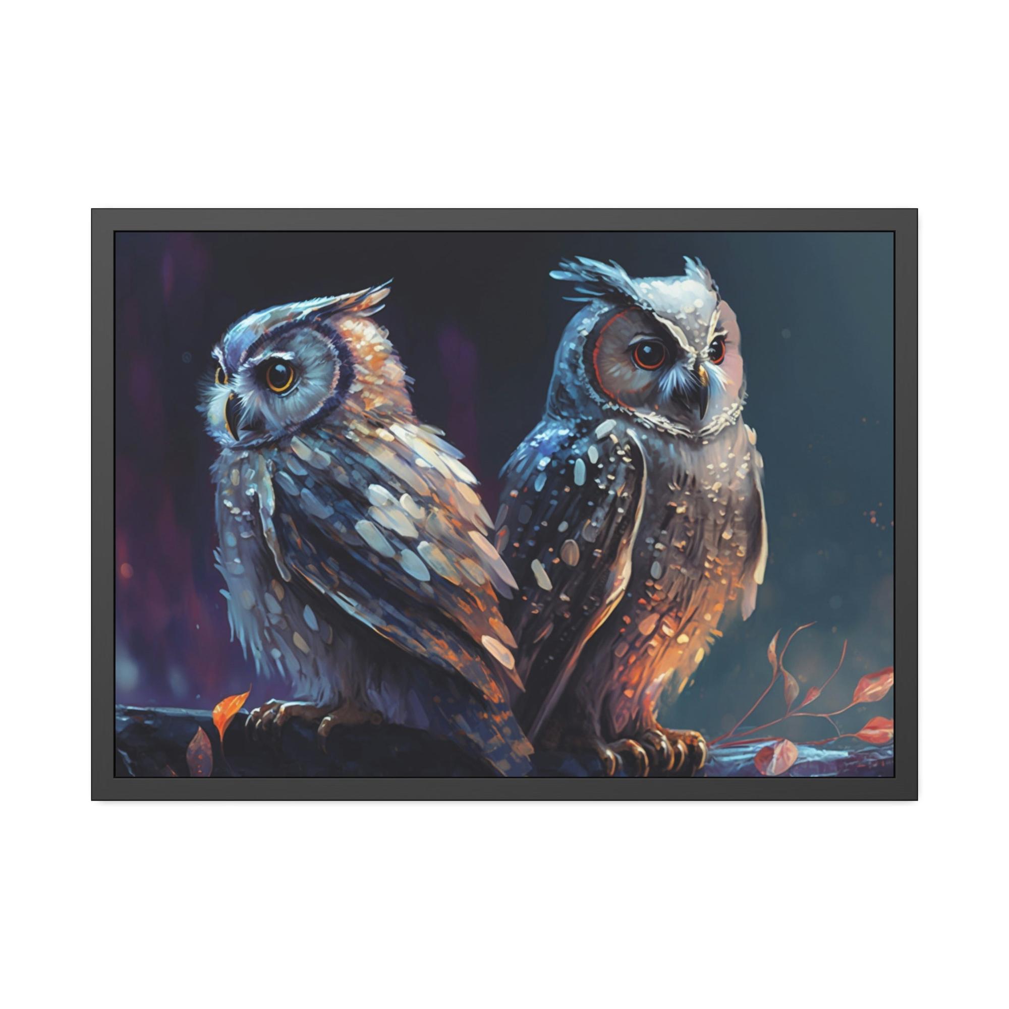 Owls Nocturnal Guardians: A Painting of Owls