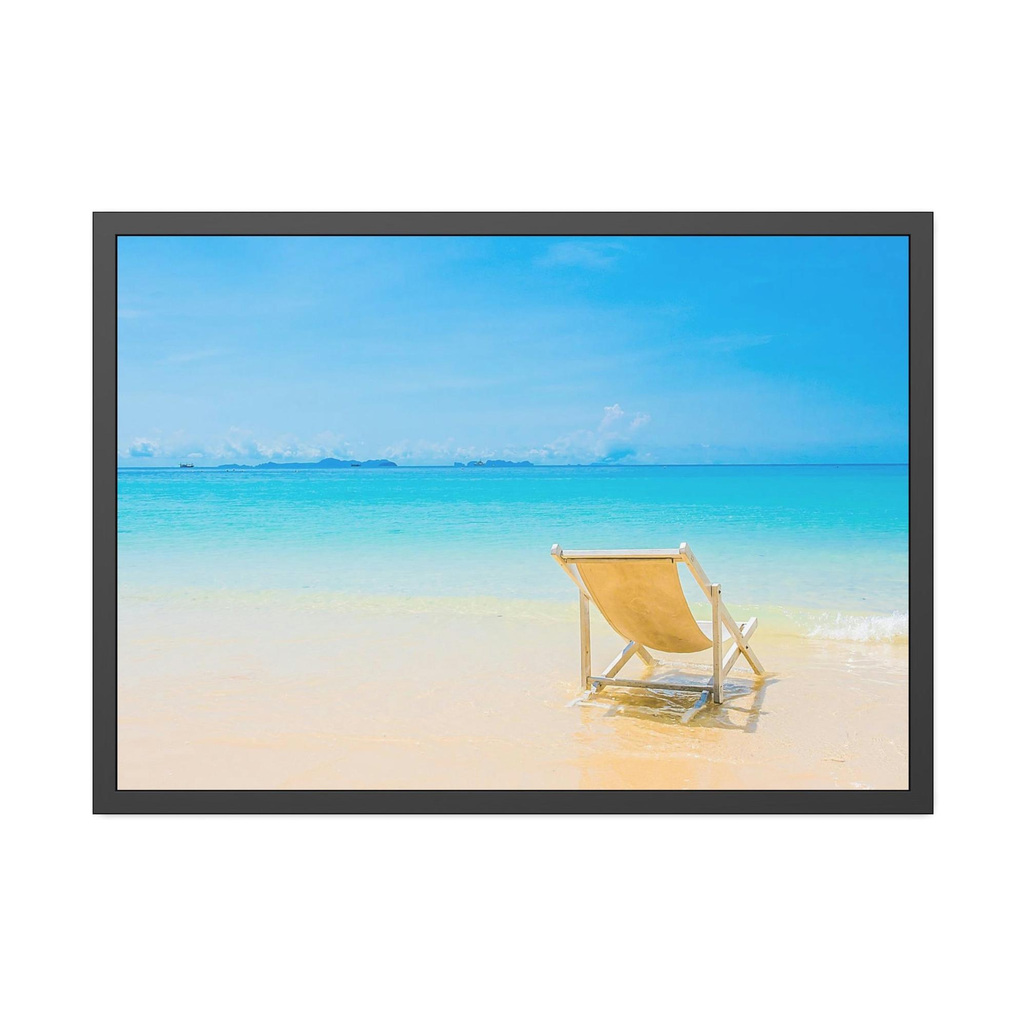 Island Beach Tropical Tranquility: Art Print of a Peaceful Island Beach on a Natural Canvas