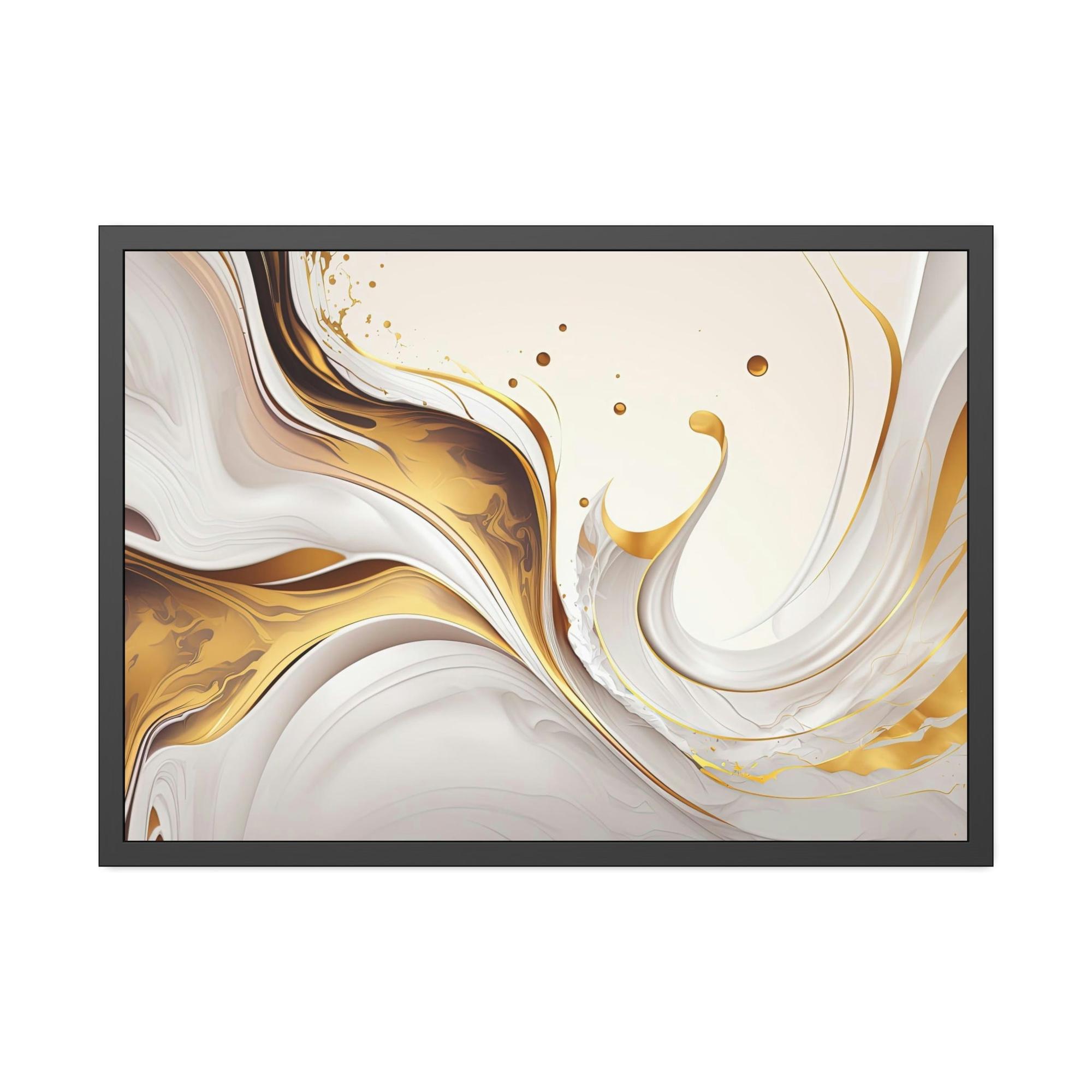 Gold Abstract Art Golden Melodies: Harmonious Gold Abstract Wall Art Print