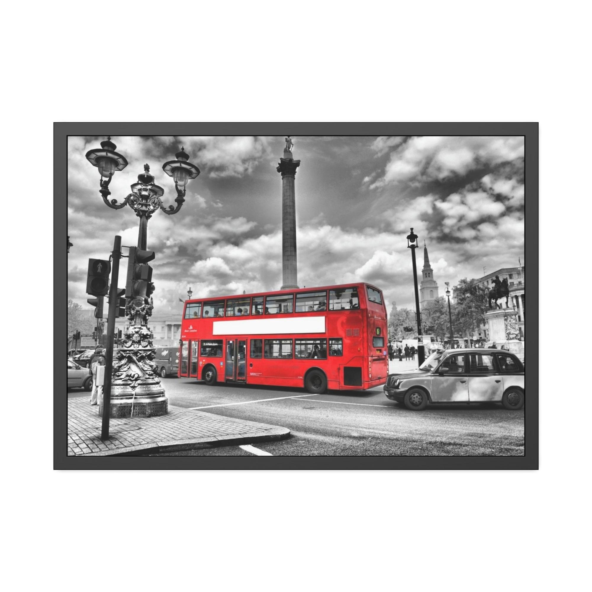 Bus Journey in Motion: Dynamic Bus Art on Framed Canvas