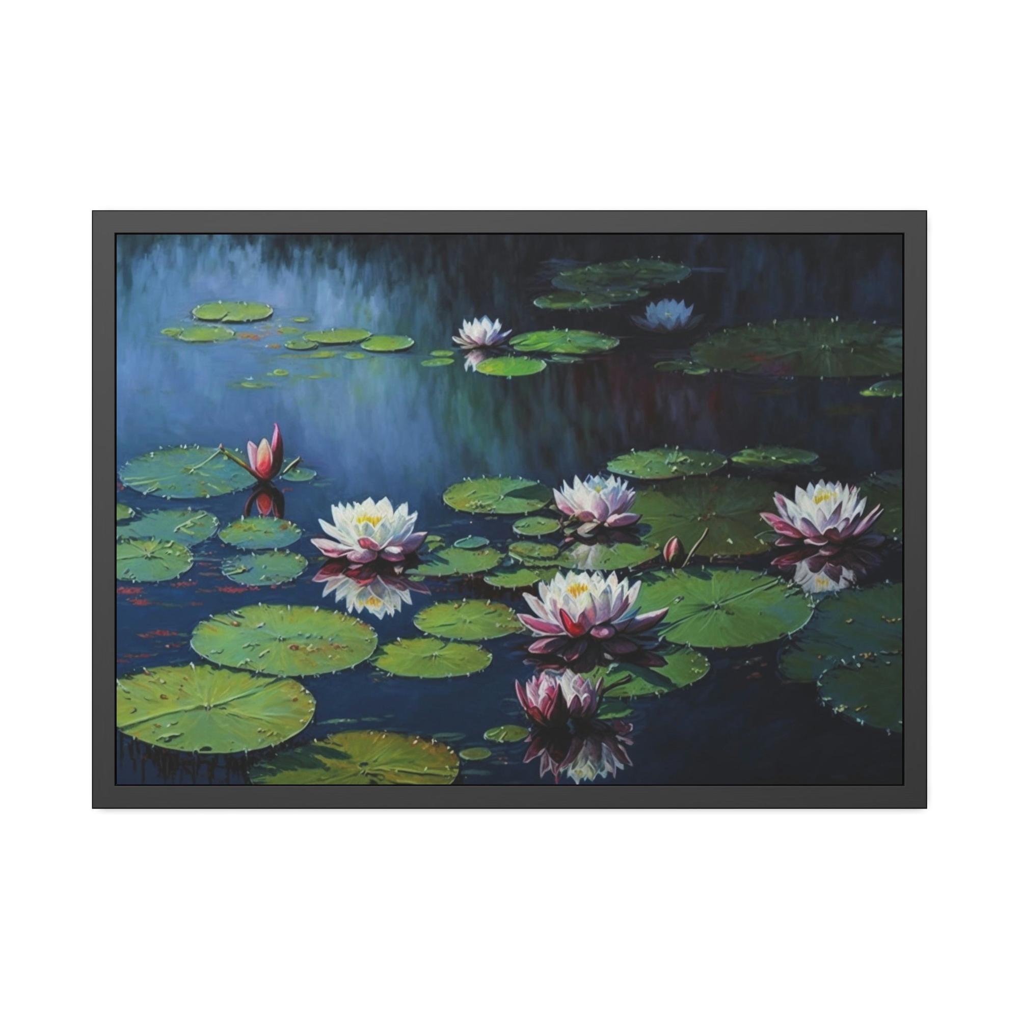 Lilies & Waterlily Water Lily Serenity: A Painting on Canvas
