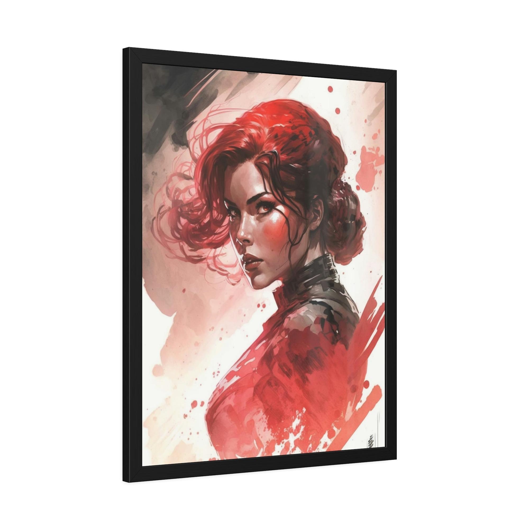 Black Widow The Black Widow: Framed Canvas and Print with Marvel Superhero Art