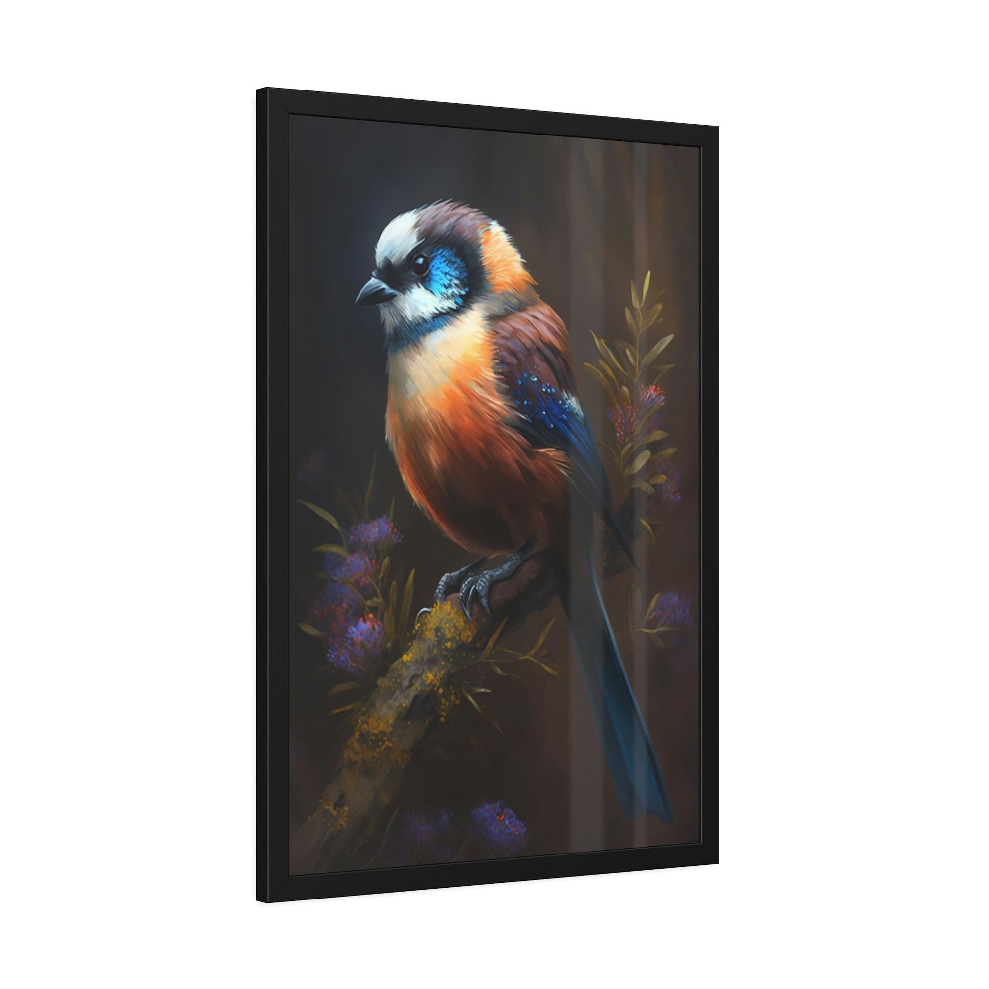 Birds The Playful Bird: Canvas & Poster Wall Art of Bird Frolicking in a Field