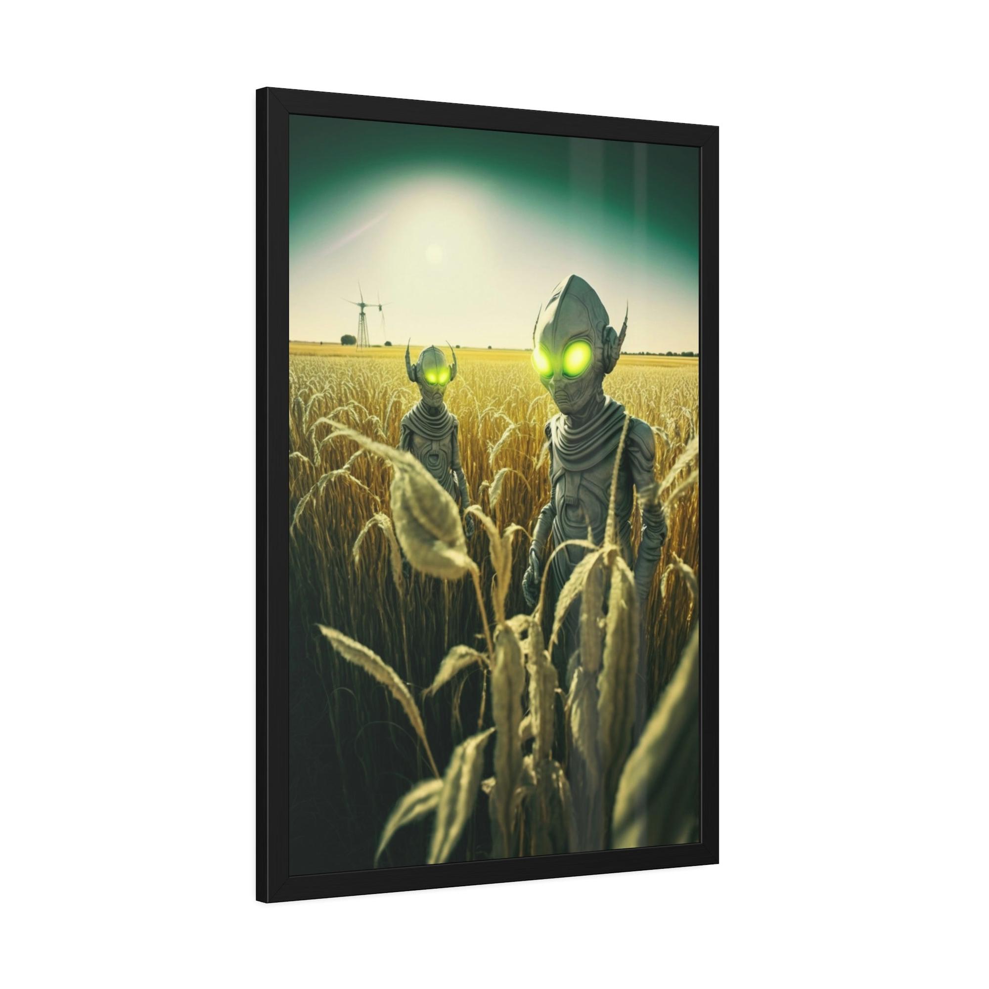 Aliens Artistic Aliens: A Canvas Print Featuring Mysterious Extraterrestrial Life Forms