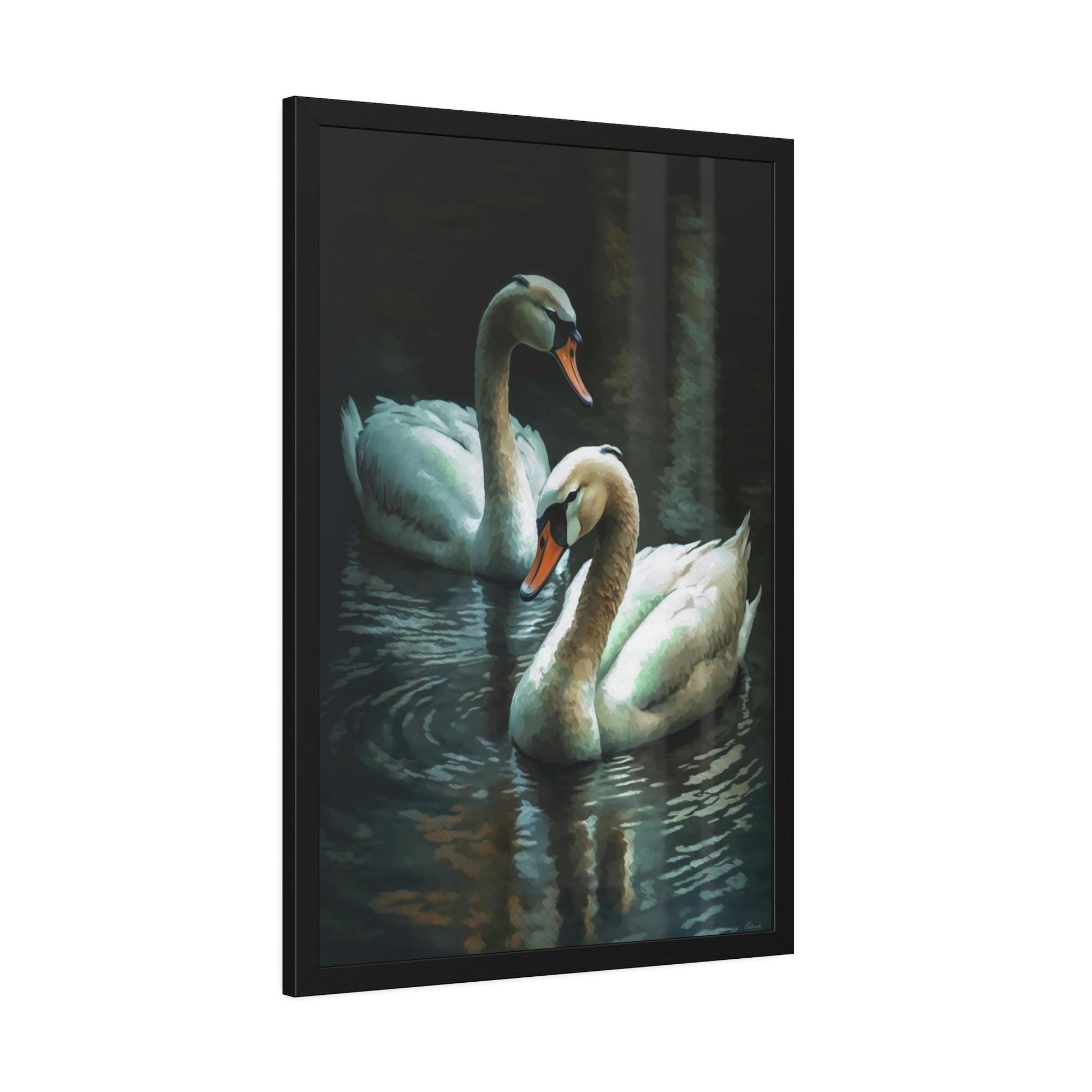 Swans Swan Lake: A Dreamy Painting on Canvas