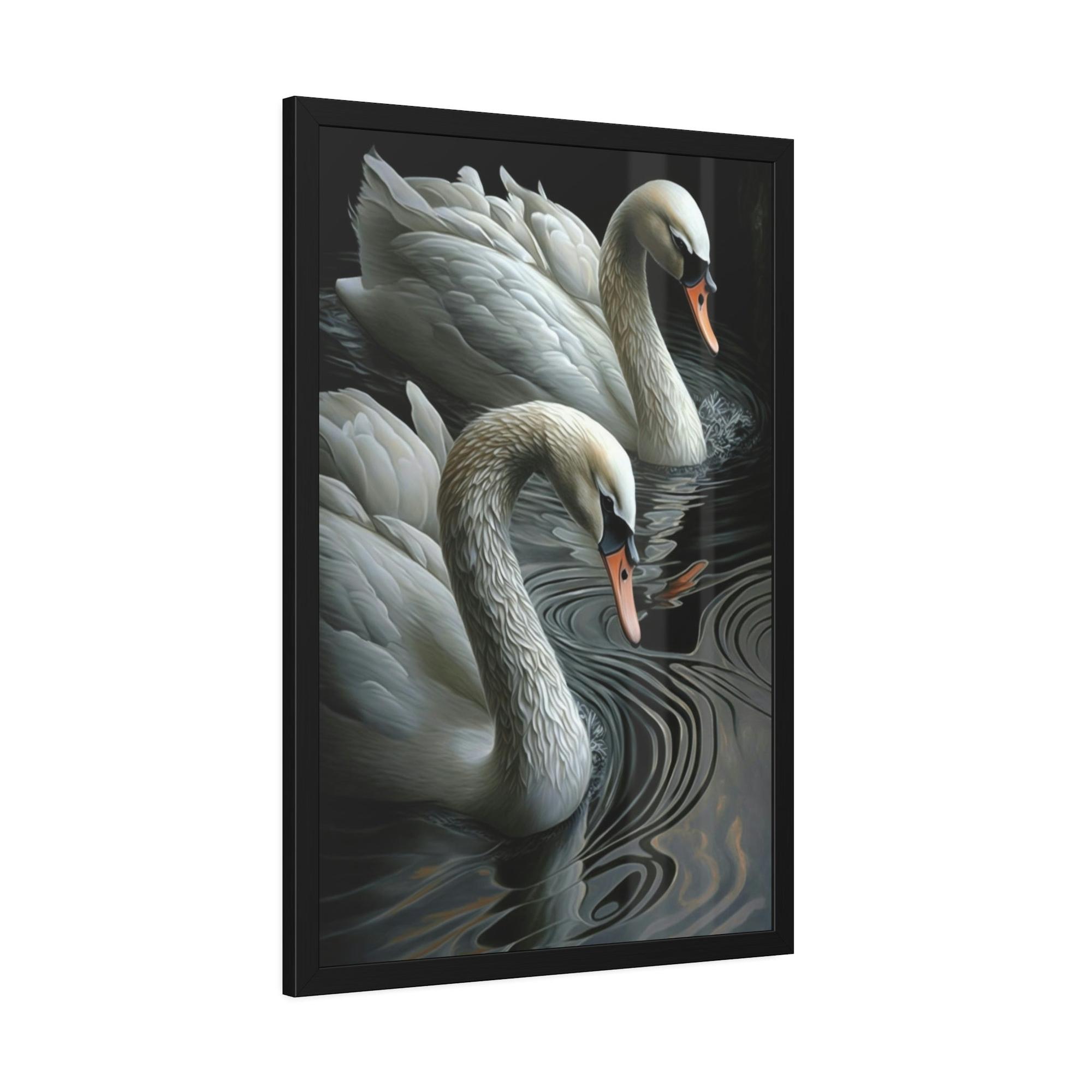 Swans The Beauty of Swans: A Soft and Elegant Painting on Canvas