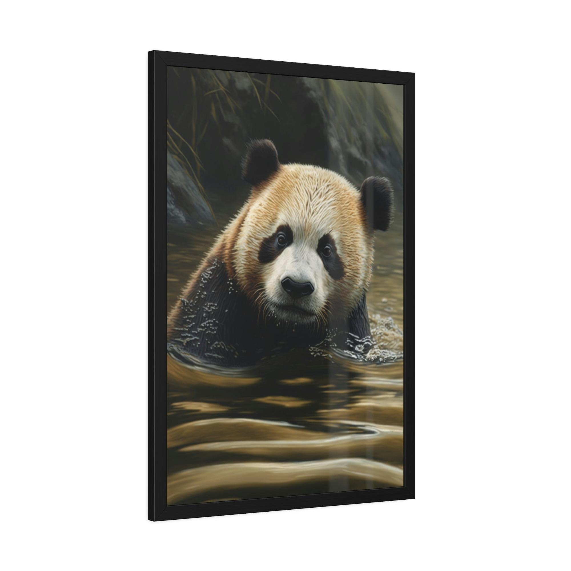 Pandas Water Wading Panda: A Serene Scene