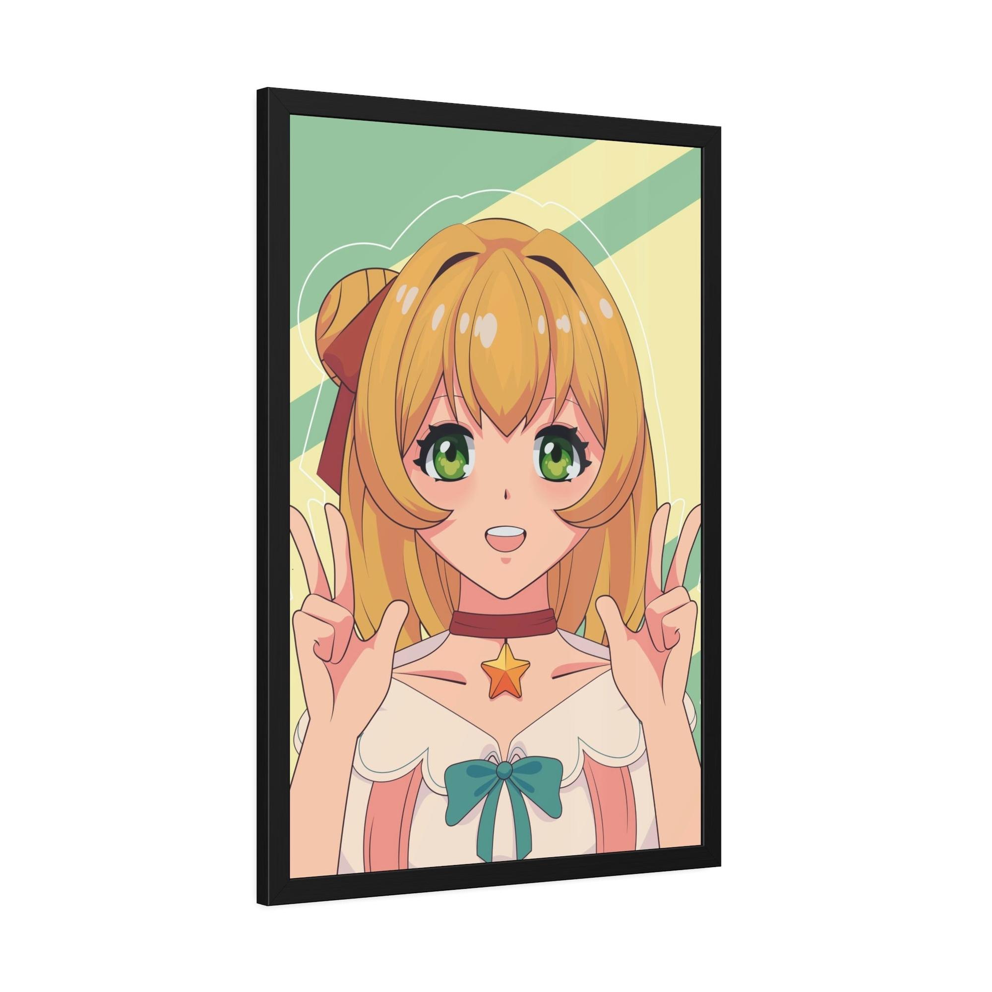 Anime Anime Fanatic: Framed Canvas Art with a Collection of Your Favorite Anime Characters