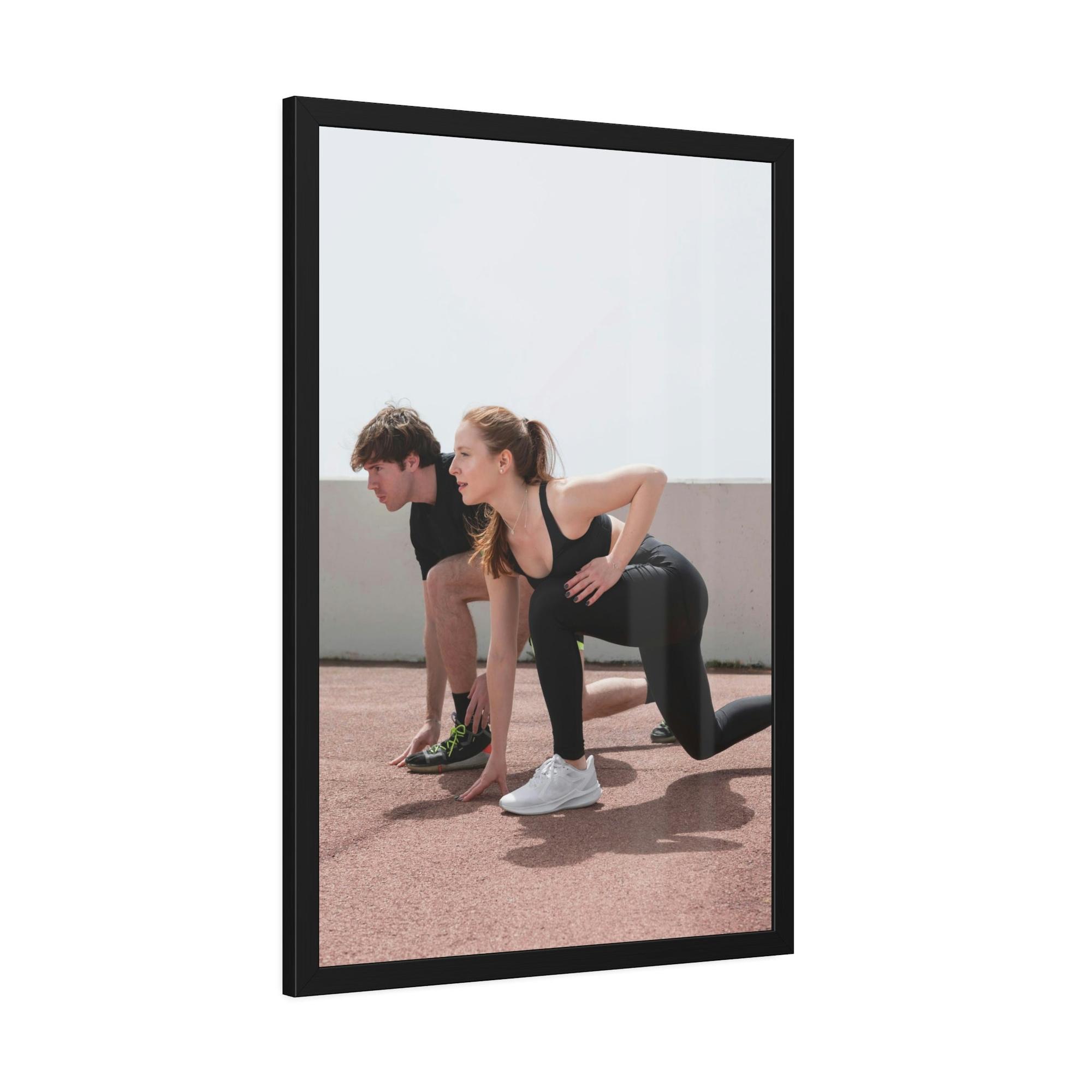 Athletes & Coaches, Celebrities Champions in Action: Athletic Art on Natural Canvas and Framed Poster