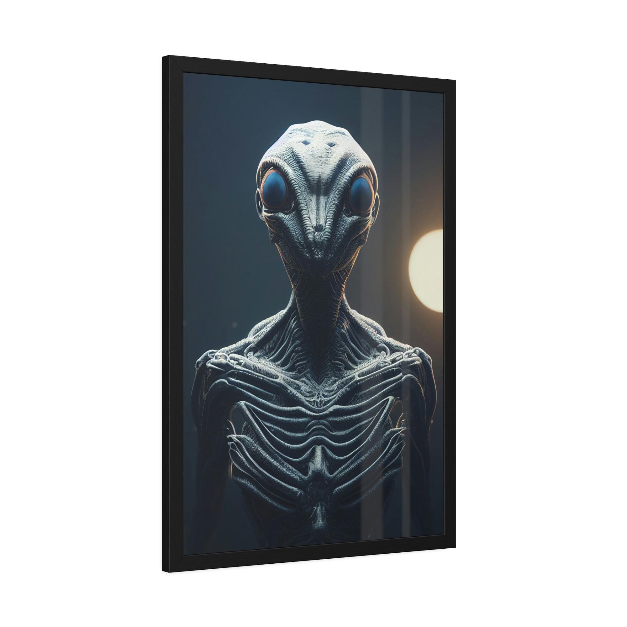 Aliens Beyond Our World: Framed Canvas Art Featuring a Mystical Alien