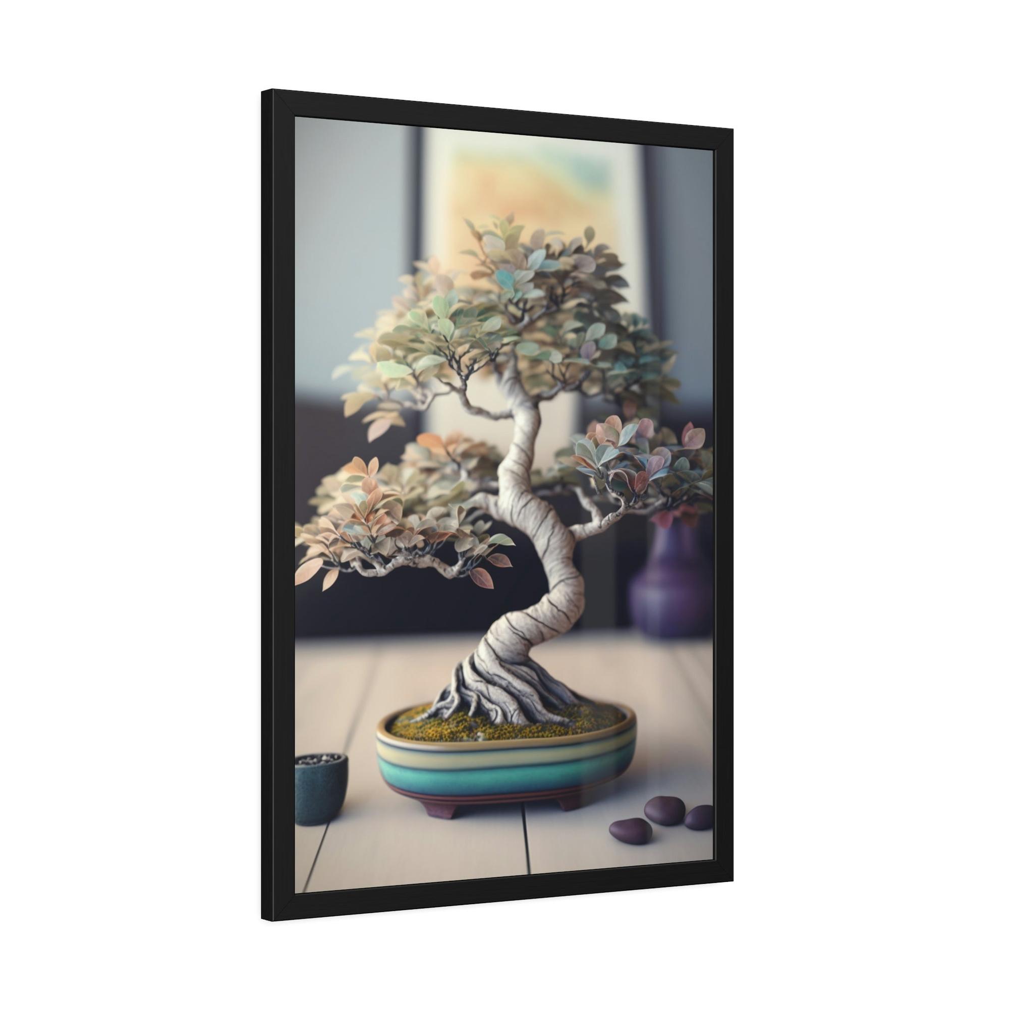 Bonsai Tree The Art of Bonsai: Natural Canvas and Framed Poster with Bonsai Tree Art