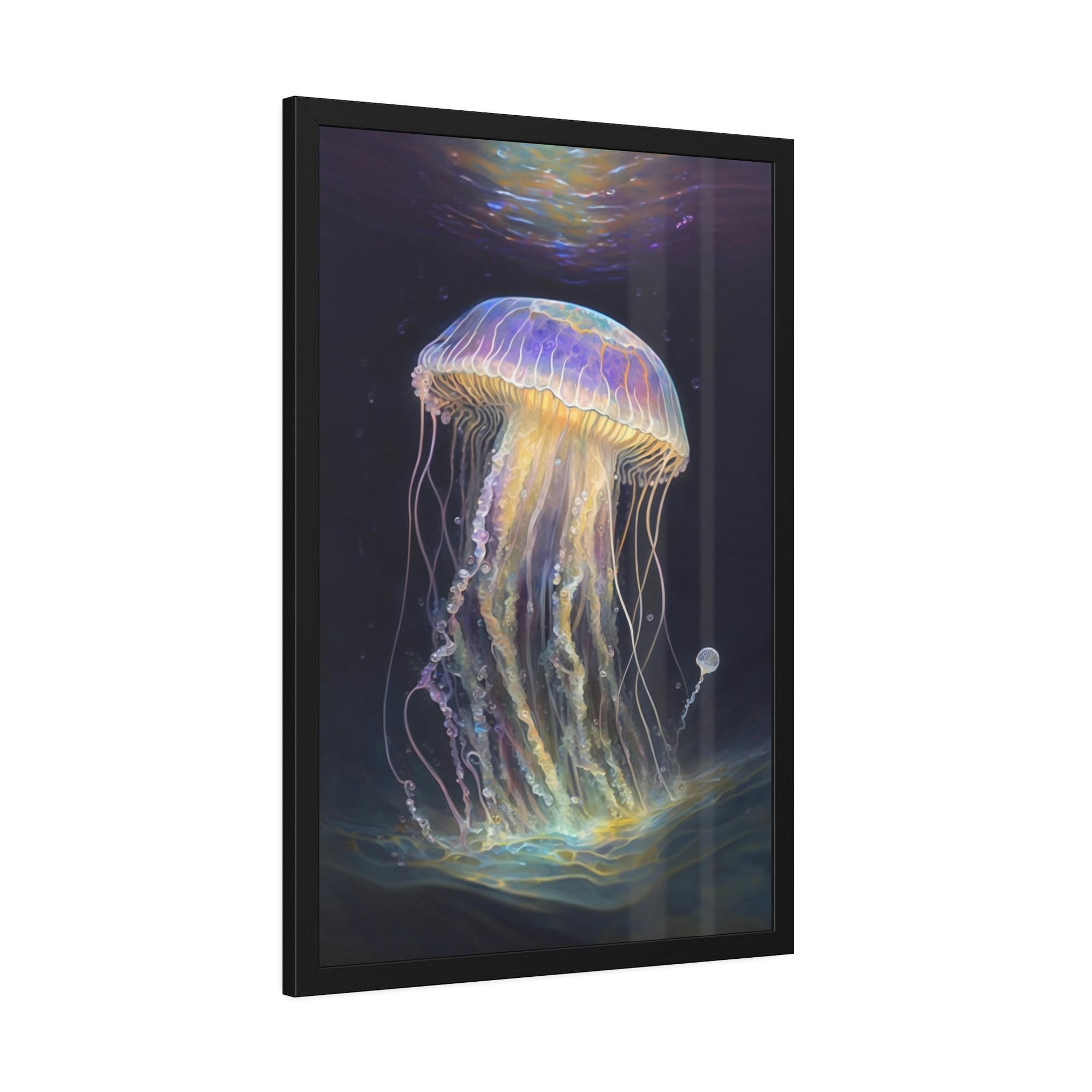Jellyfishs Mesmerizing Ocean Life: Artistic Print on Canvas Featuring Jellyfishes