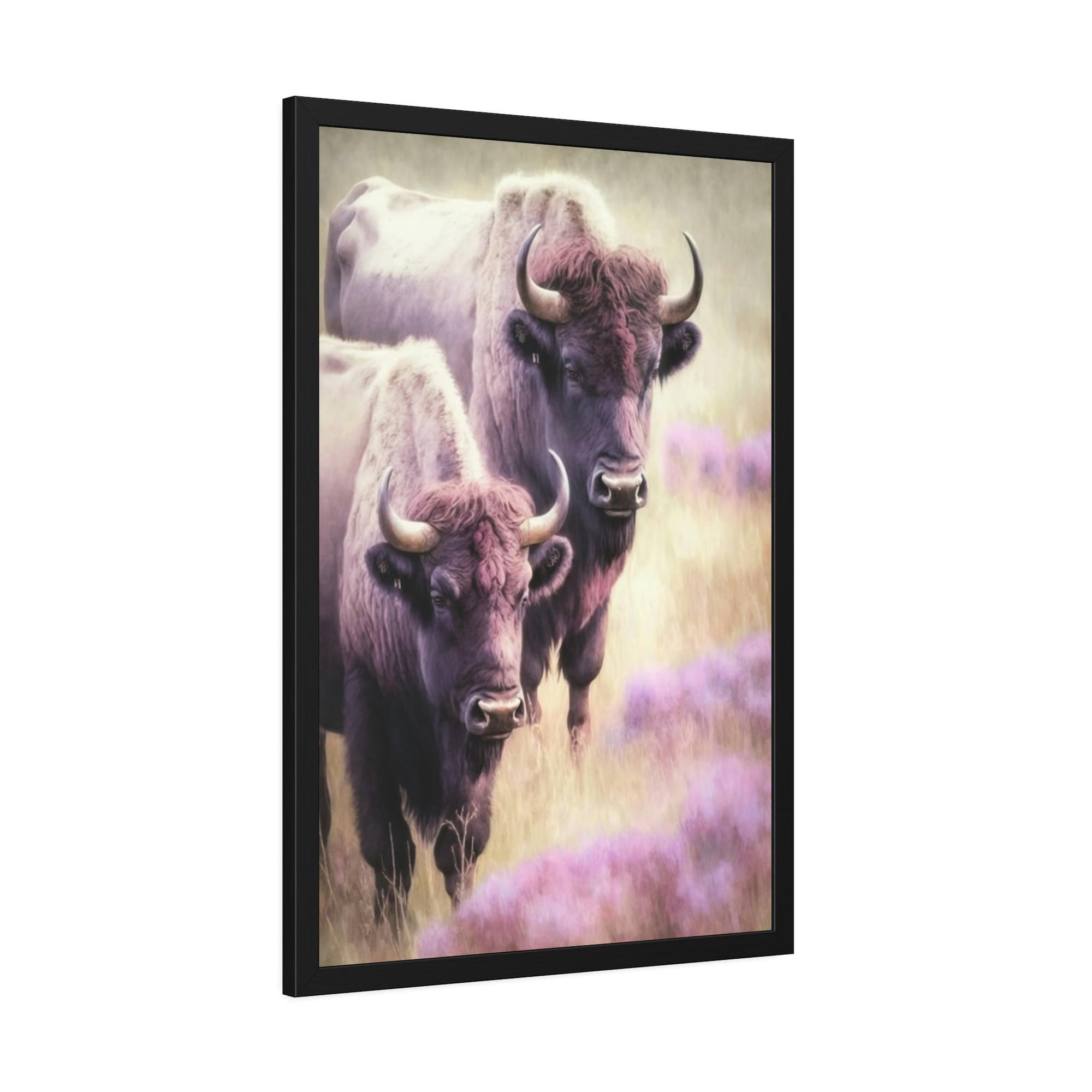 Bisons The Bison's Power: A Natural Canvas & Poster Painting of a Bisons at Its Prime