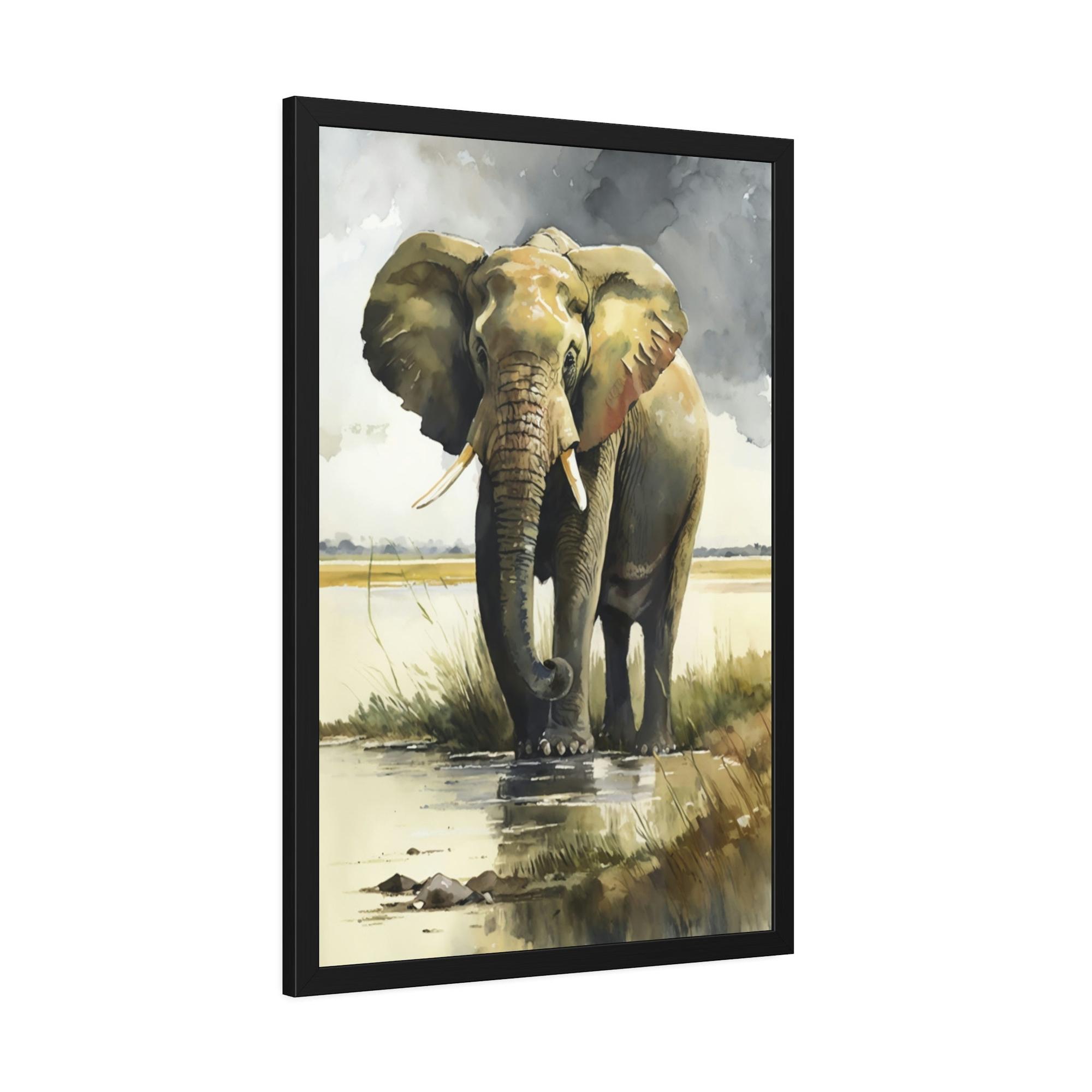 Elephants Serene Giants: Beautiful Art of Elephant in Calming Natural Landscapes