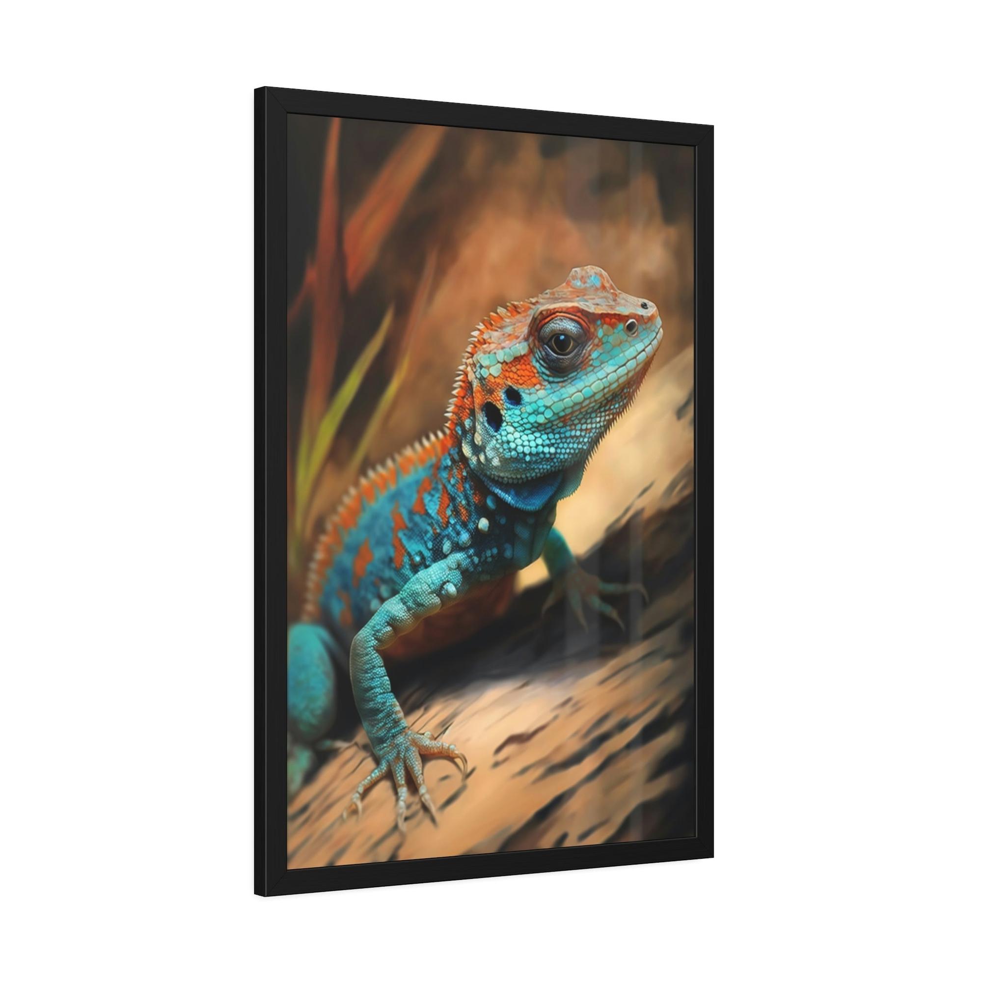 Lizards The Lizard King: Artistic Poster Featuring Regal Reptiles