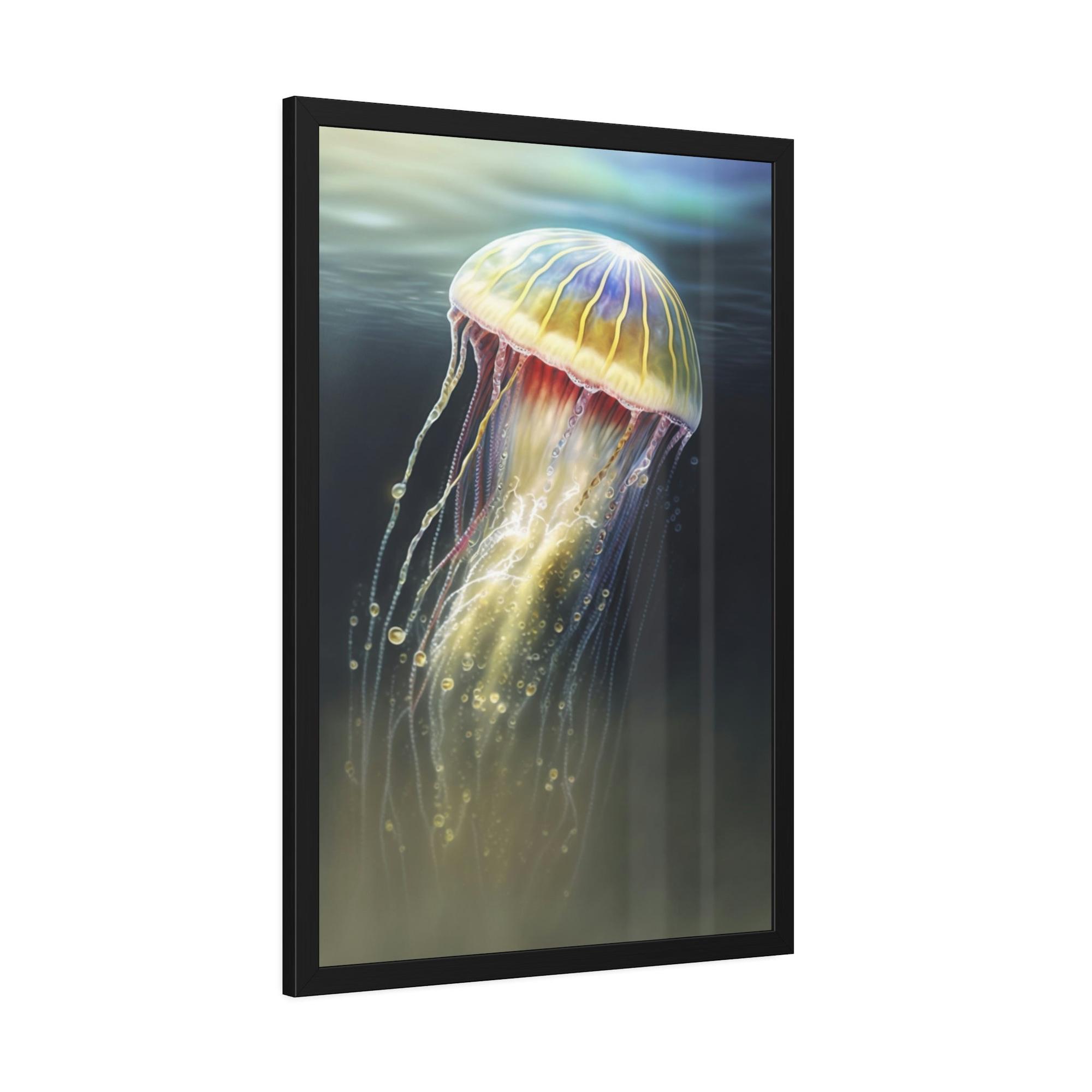 Jellyfishs Marine Artistry: Artistic Print on Canvas Featuring Jellyfishes in Motion