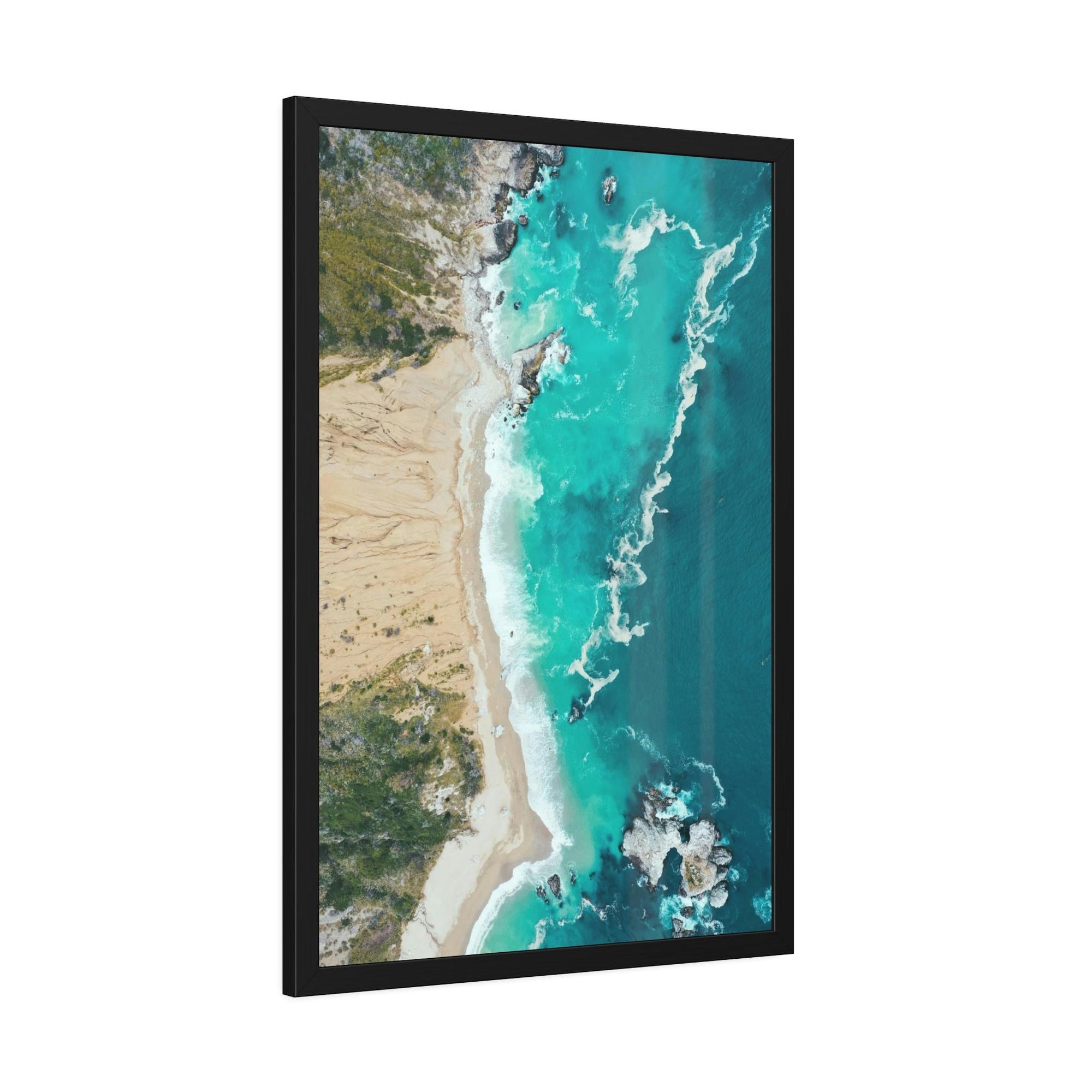 Island Beach Sun-kissed Sands: Canvas Print of a Beach on a Bright Day