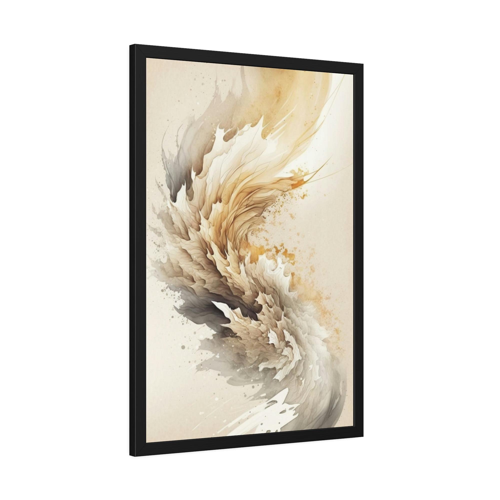 Beige Art Neutral Beauty: Framed Canvas Print Featuring a Beige Color Palette