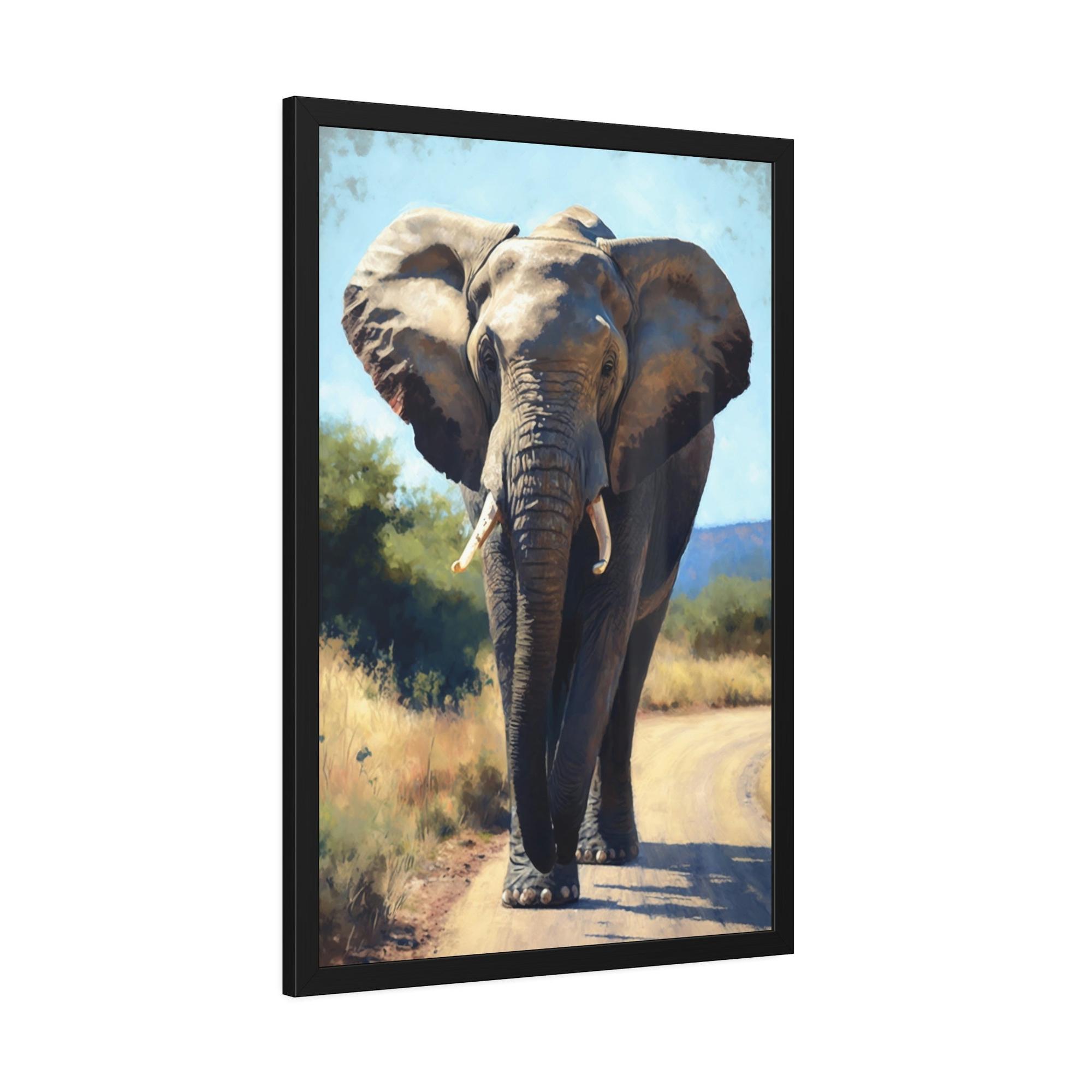 Elephants Elephant in the Wild: Breathtaking Framed Canvas for Nature Lovers