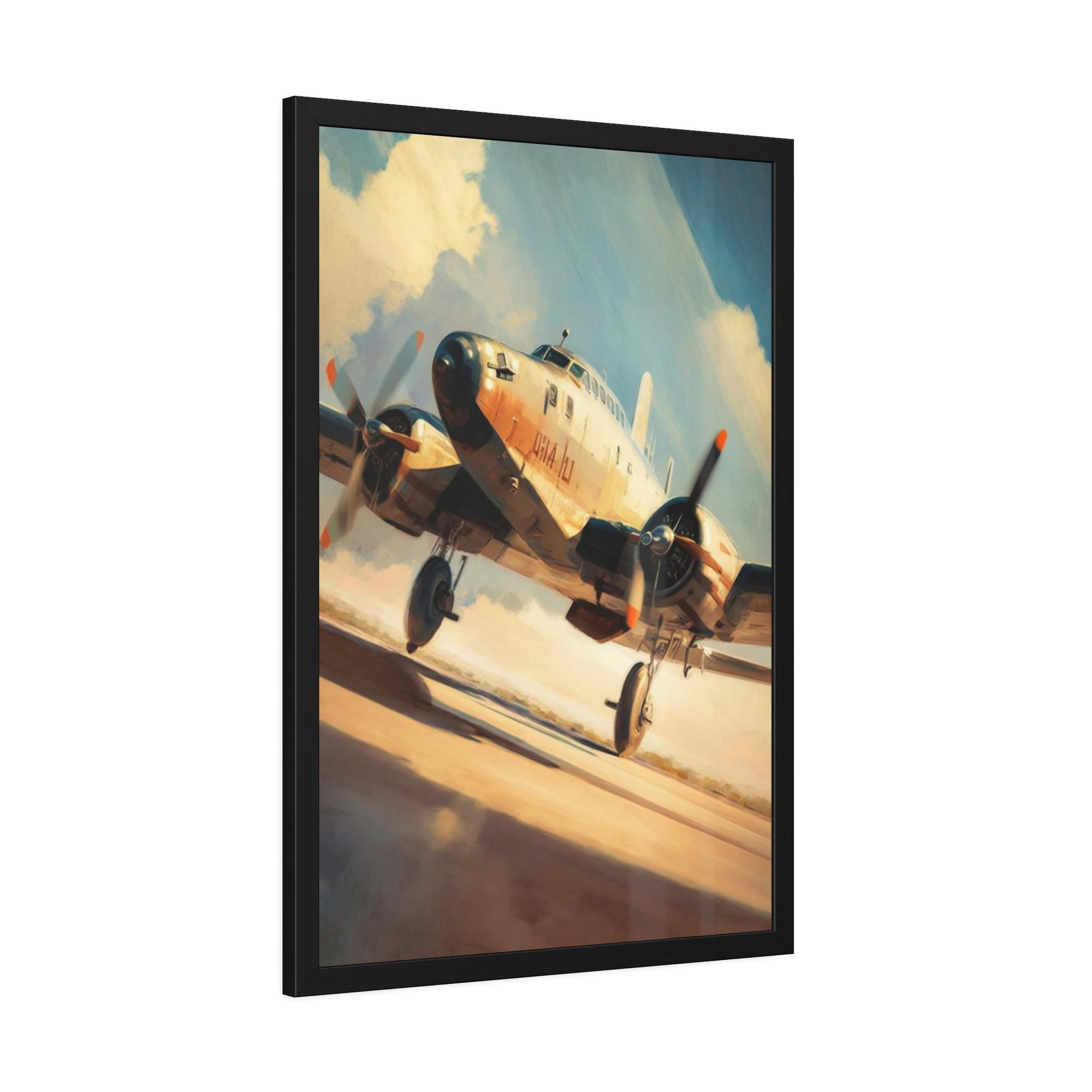 undefined Flying Dreams: Captivating Aircraft Wall Art on Framed Poster