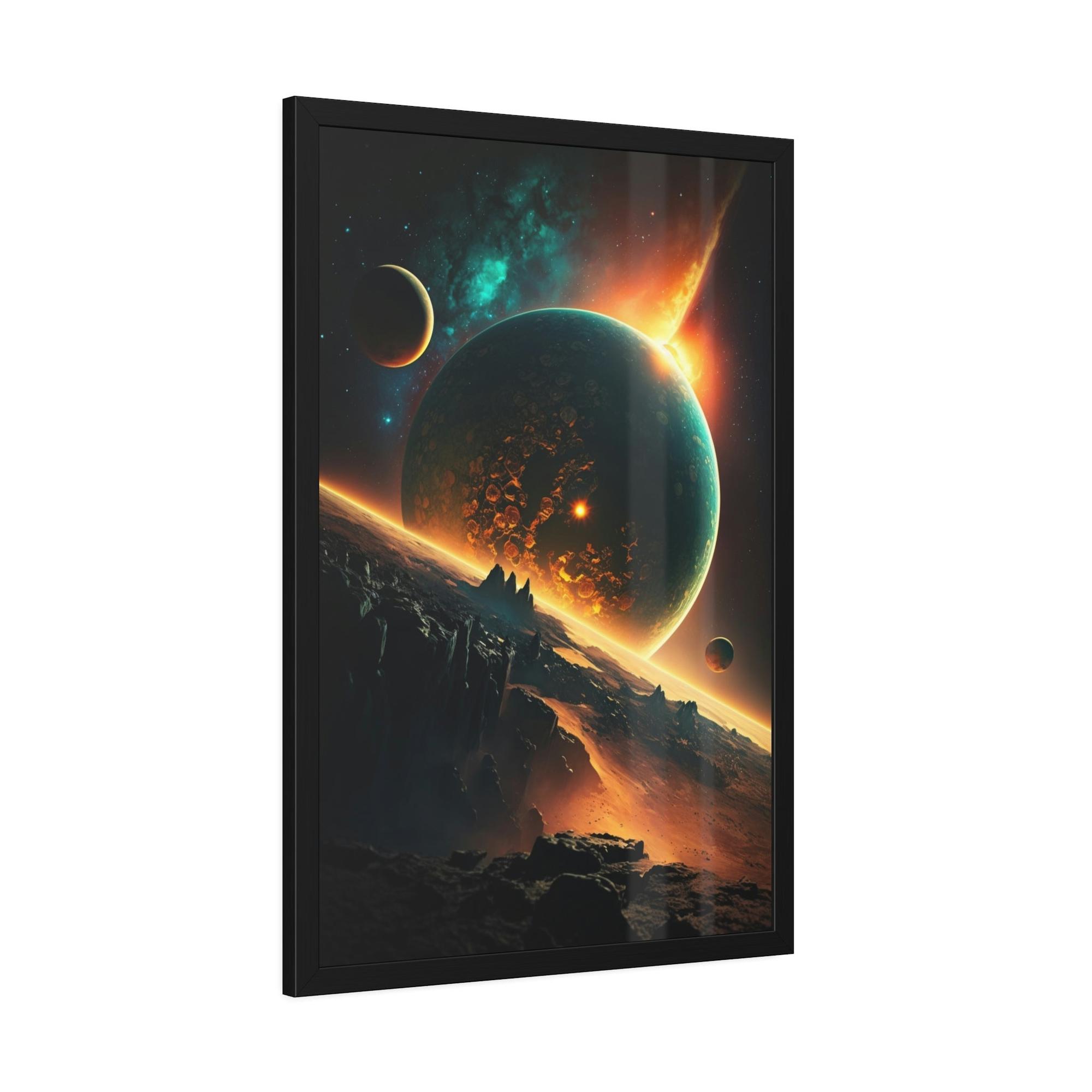 Planets Heavenly Bodies: Beautiful Art Print of Planets on Natural Canvas