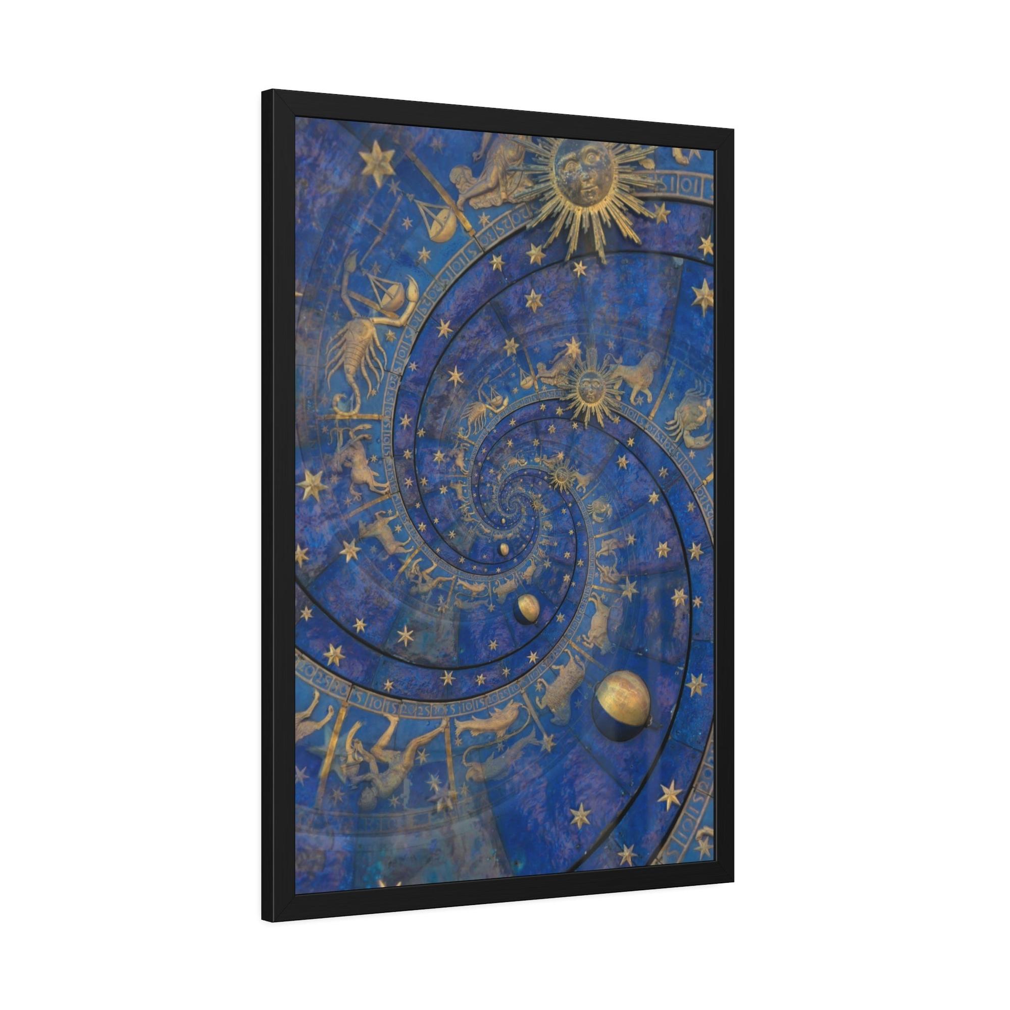 Zodiac Zodiac Symbols in the Sky: Abstract Framed Poster Art for Home