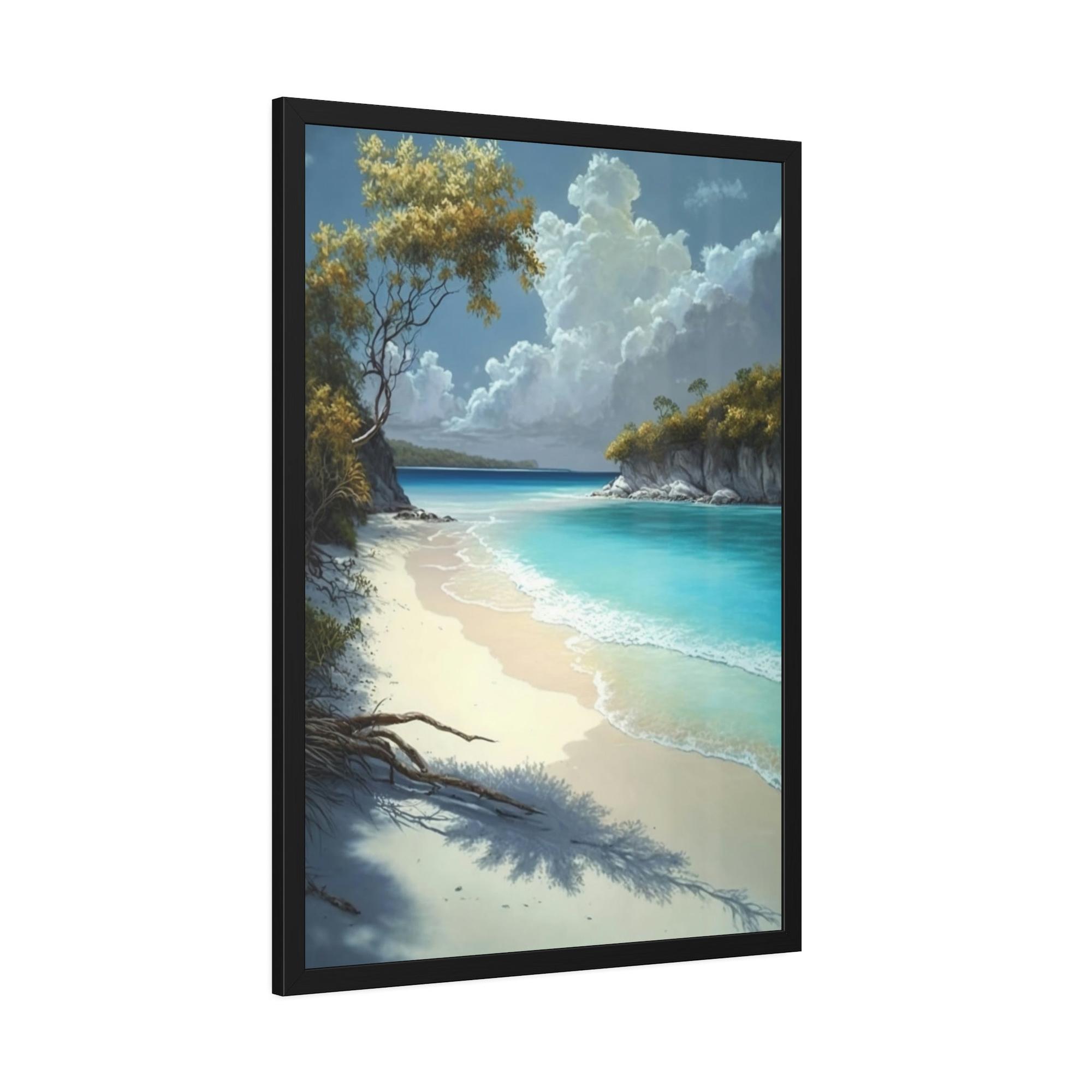 Caribbean Beach Sun-Kissed Sands: Caribbean Beach Framed Posters and Wall Decor