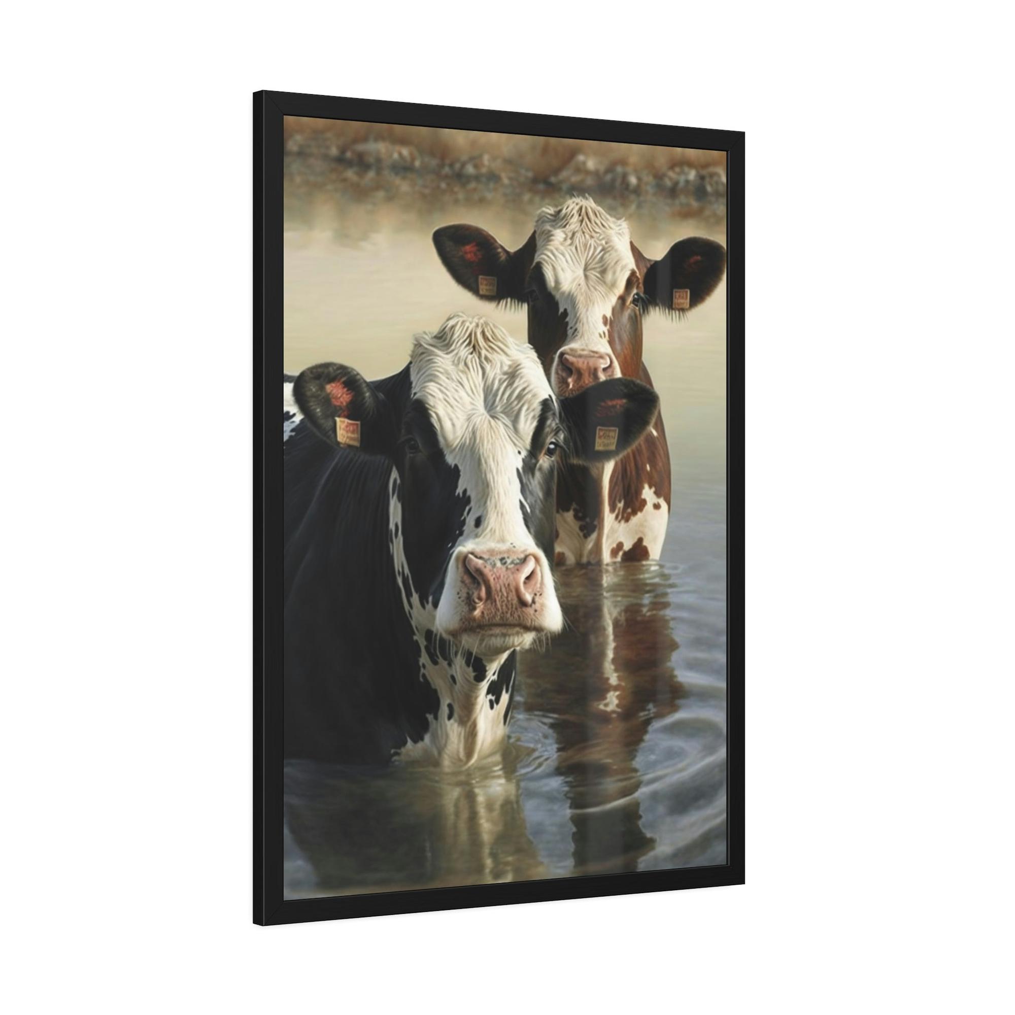 Cows Majestic Cows: A Canvas Depiction of the Farm Life