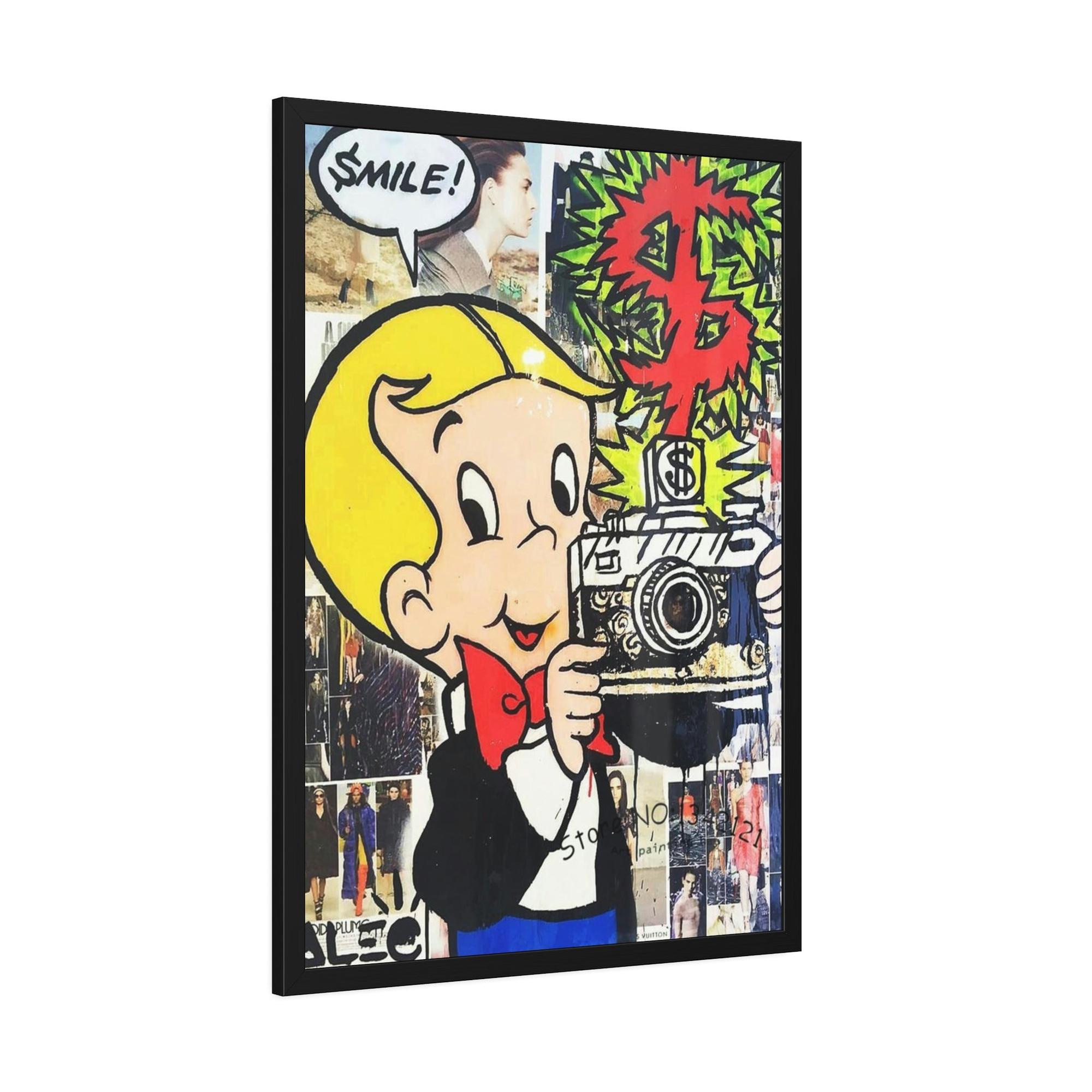 Monopoly & Motivation Colorful Wall Decor: Alec Monopoly's Art on Natural Canvas and Prints